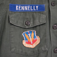 1960's Vietnam War USAF Patched Short Sleeve OG-107 Fatigue Shirt S/M