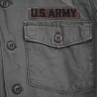 1960's Vietnam War US Army OG-107 Fatigue Shirt with Cut Sleeves Medium