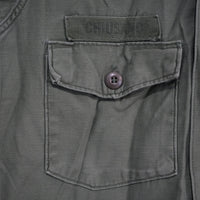 1960's Vietnam War US Army OG-107 Fatigue Shirt with Cut Sleeves Medium