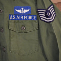 1960's Vietnam War USAF Patched OG-107 Fatigue Shirt Small