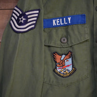 1960's Vietnam War USAF Patched OG-107 Fatigue Shirt Small