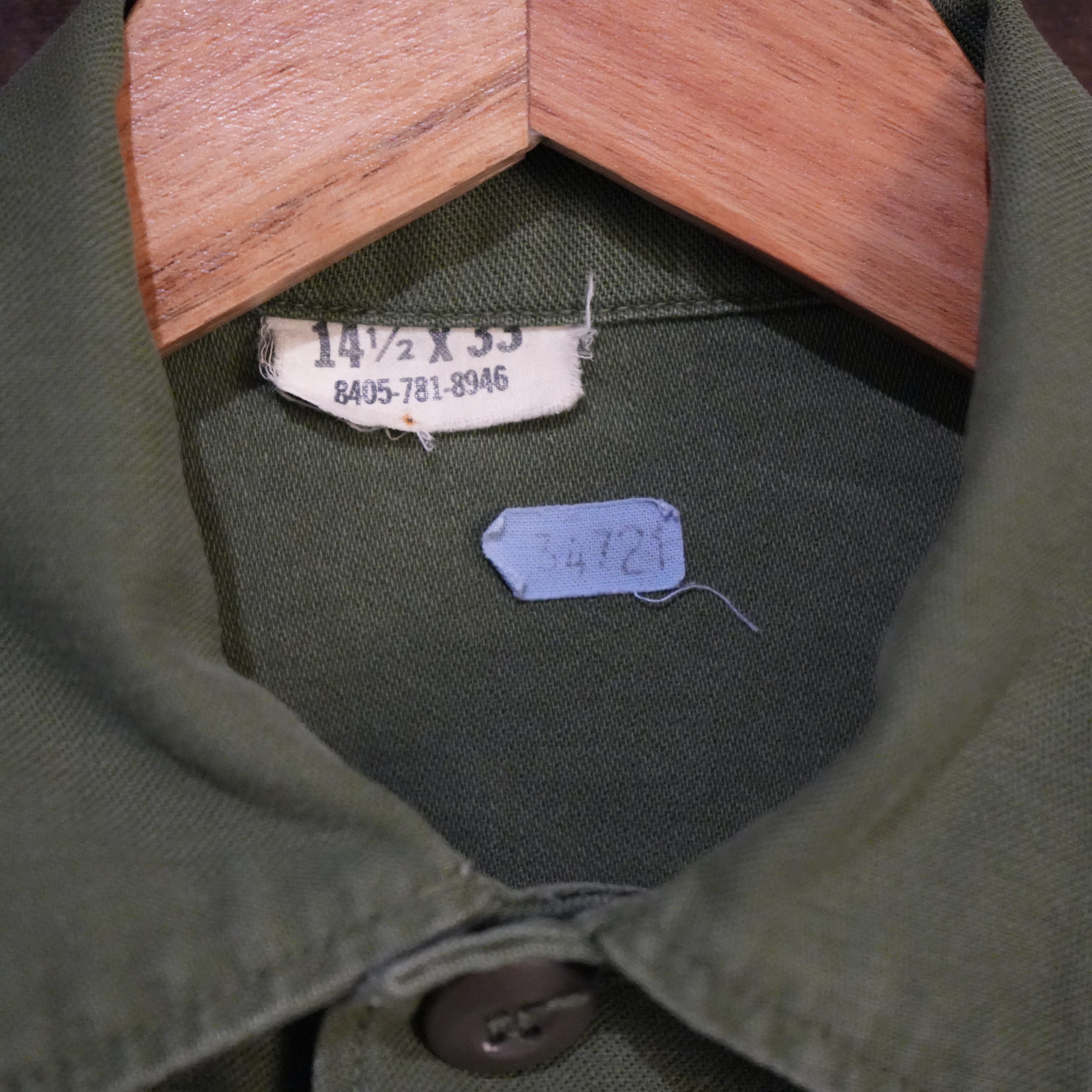 1960's Vietnam War USAF Patched OG-107 Fatigue Shirt Small