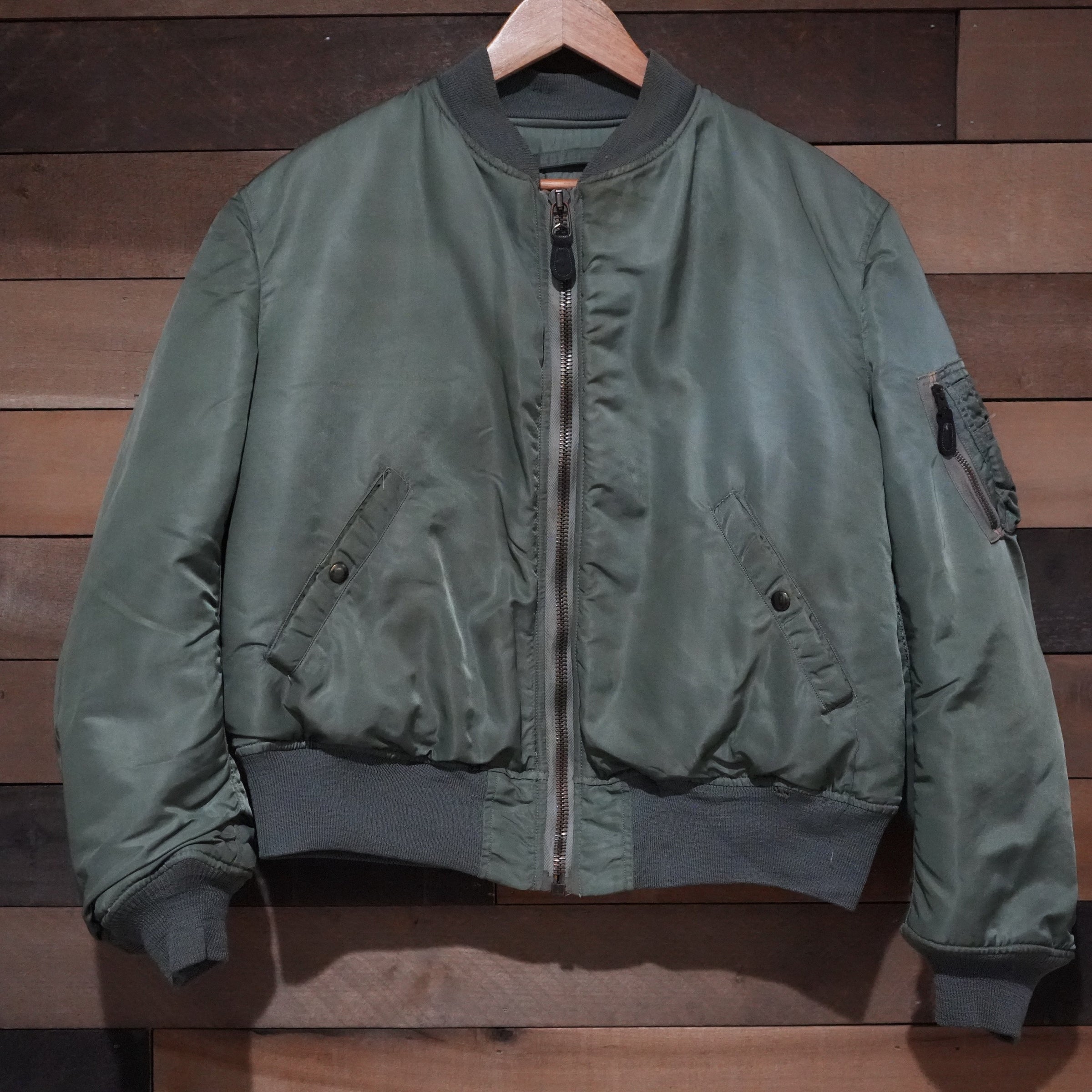 1950's Sage Green US Air Force Reversible MA-1 Bomber Jacket Large