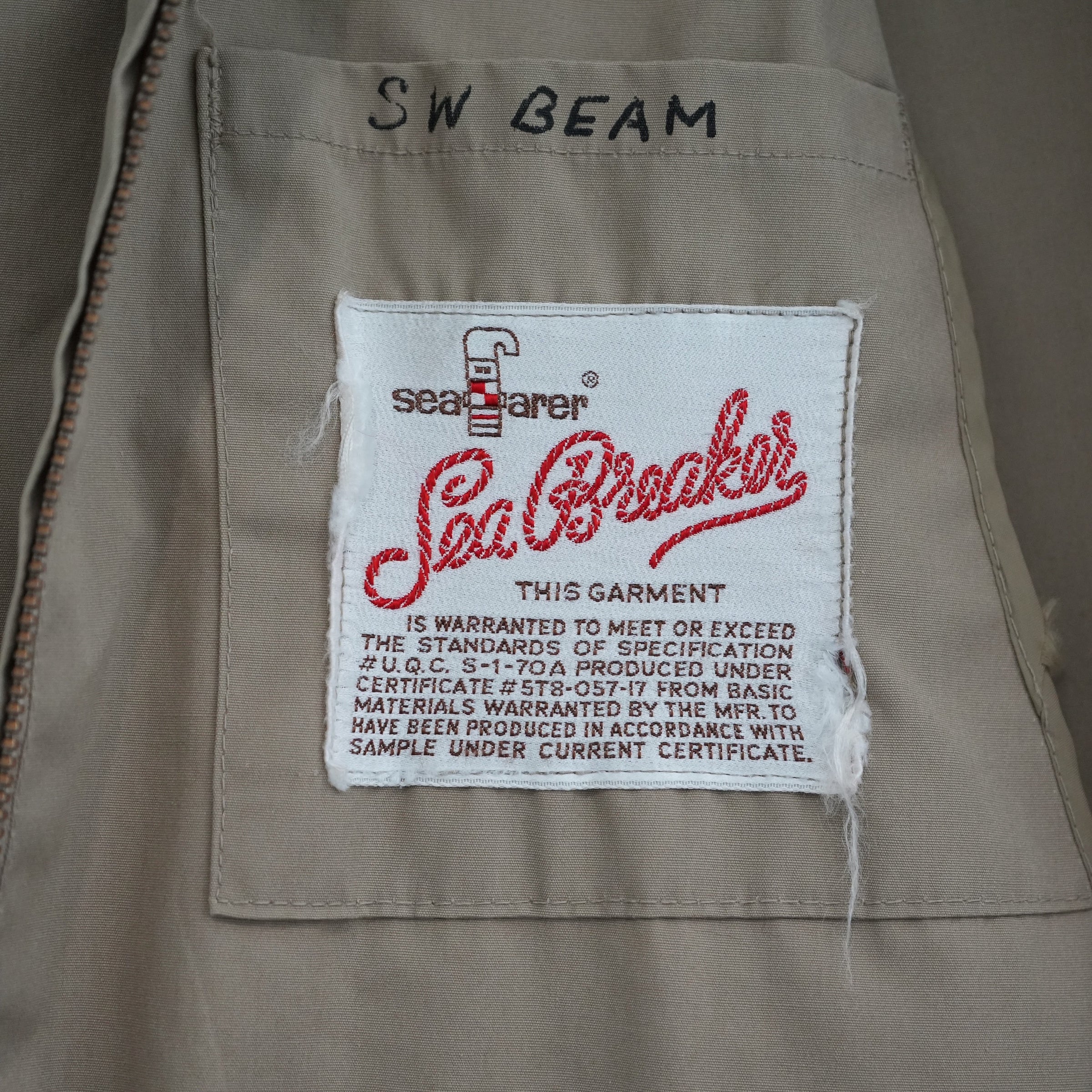 1960's Sea Breaker Khaki US Navy Windbreaker M/L