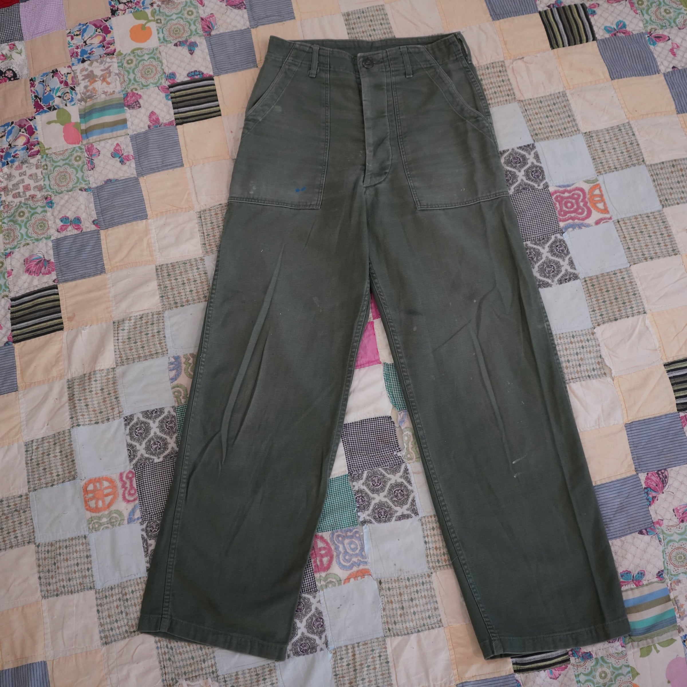 1960's-1970's Vietnam War OG-107 Fatigue Pants 28" x 29.5"
