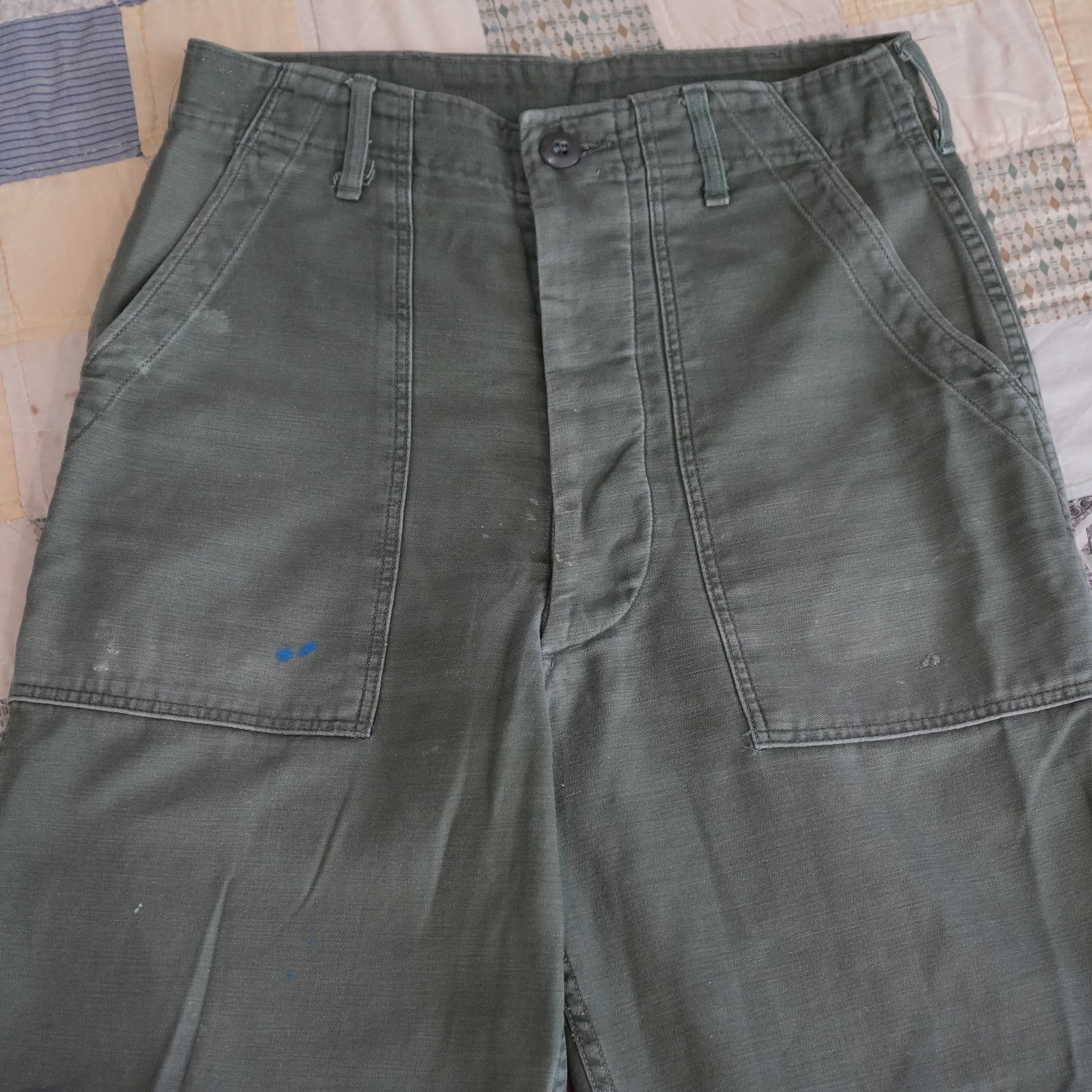 1960's-1970's Vietnam War OG-107 Fatigue Pants 28" x 29.5"