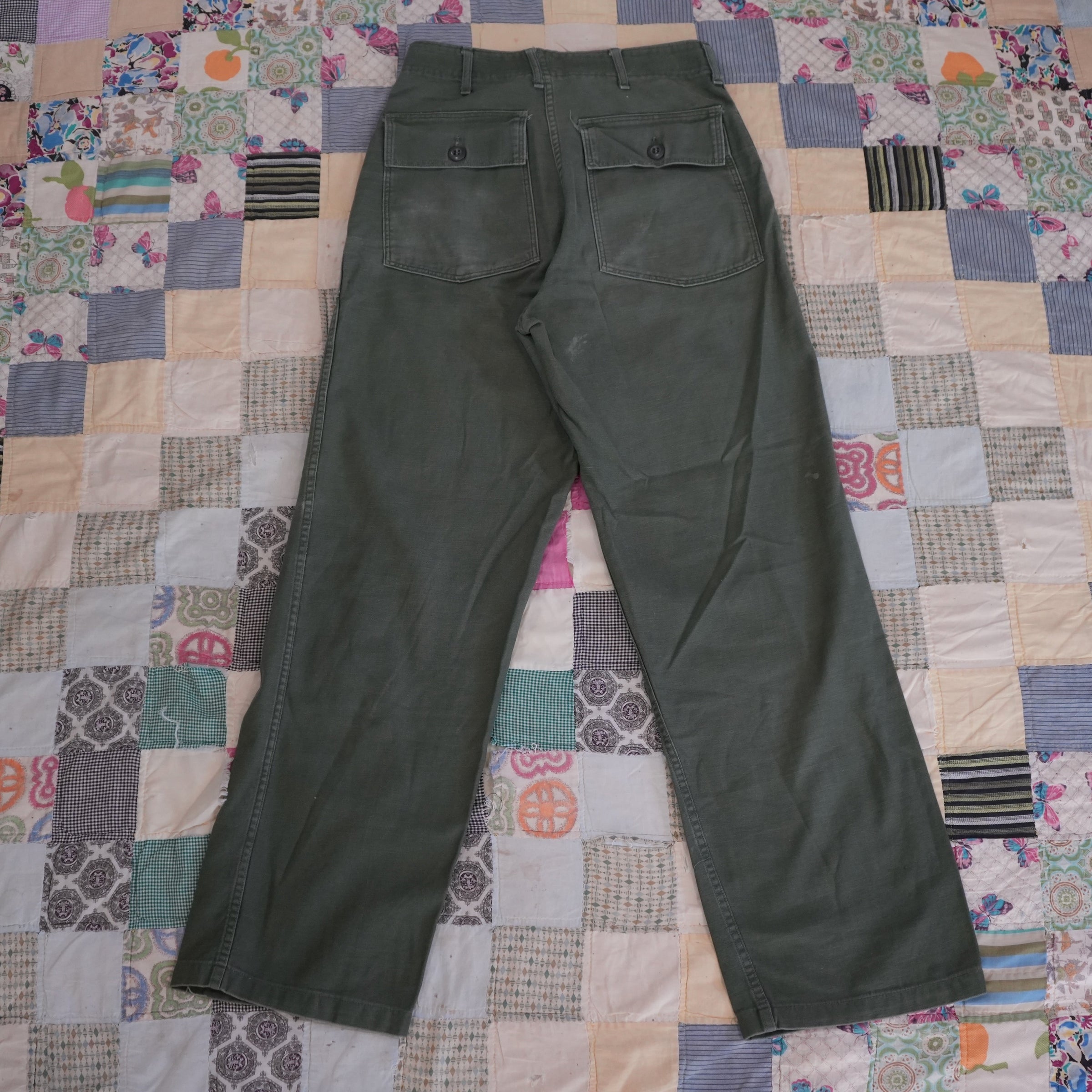 1960's-1970's Vietnam War OG-107 Fatigue Pants 28" x 29.5"