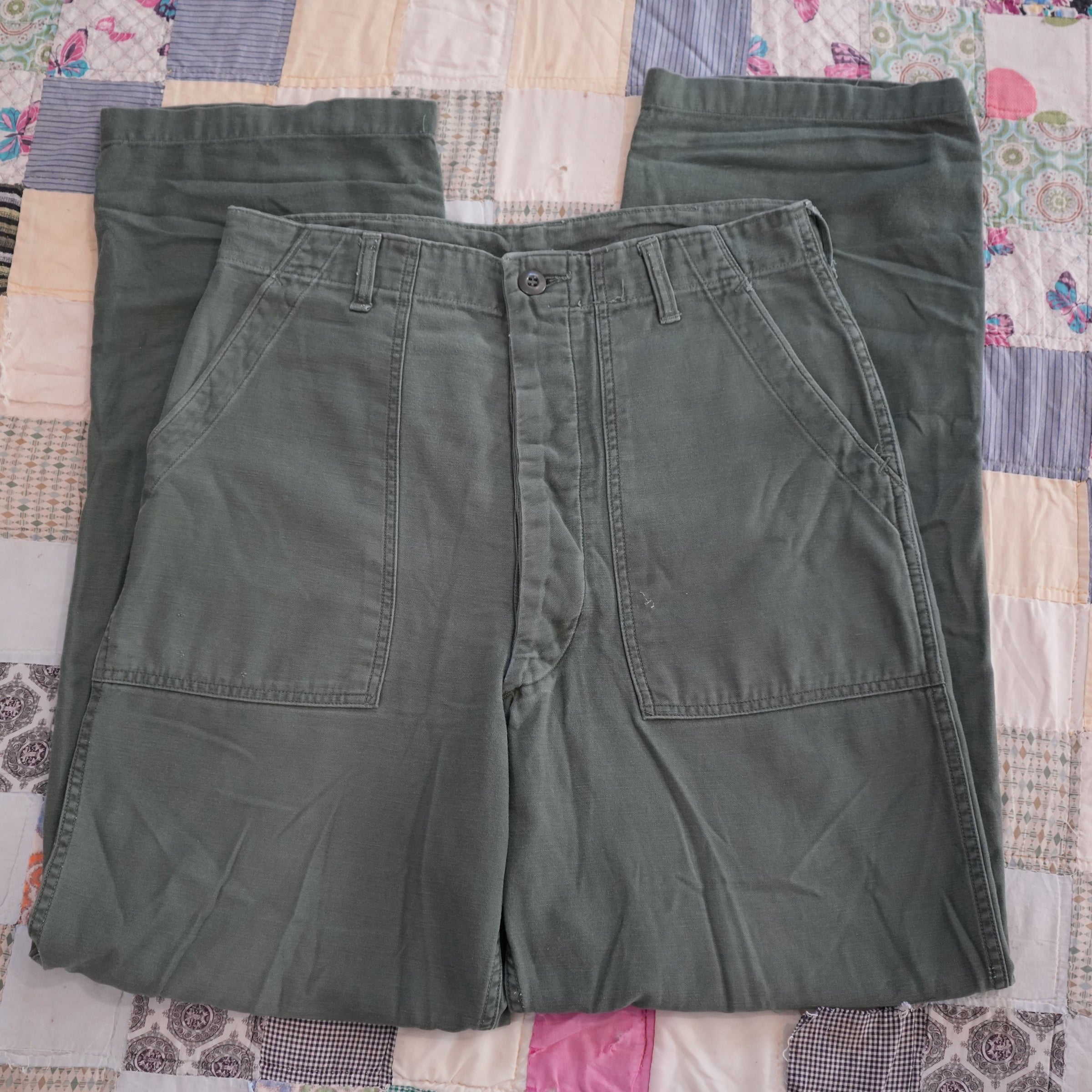 1960's Vietnam War OG-107 Fatigue Pants 32.5" x 32"