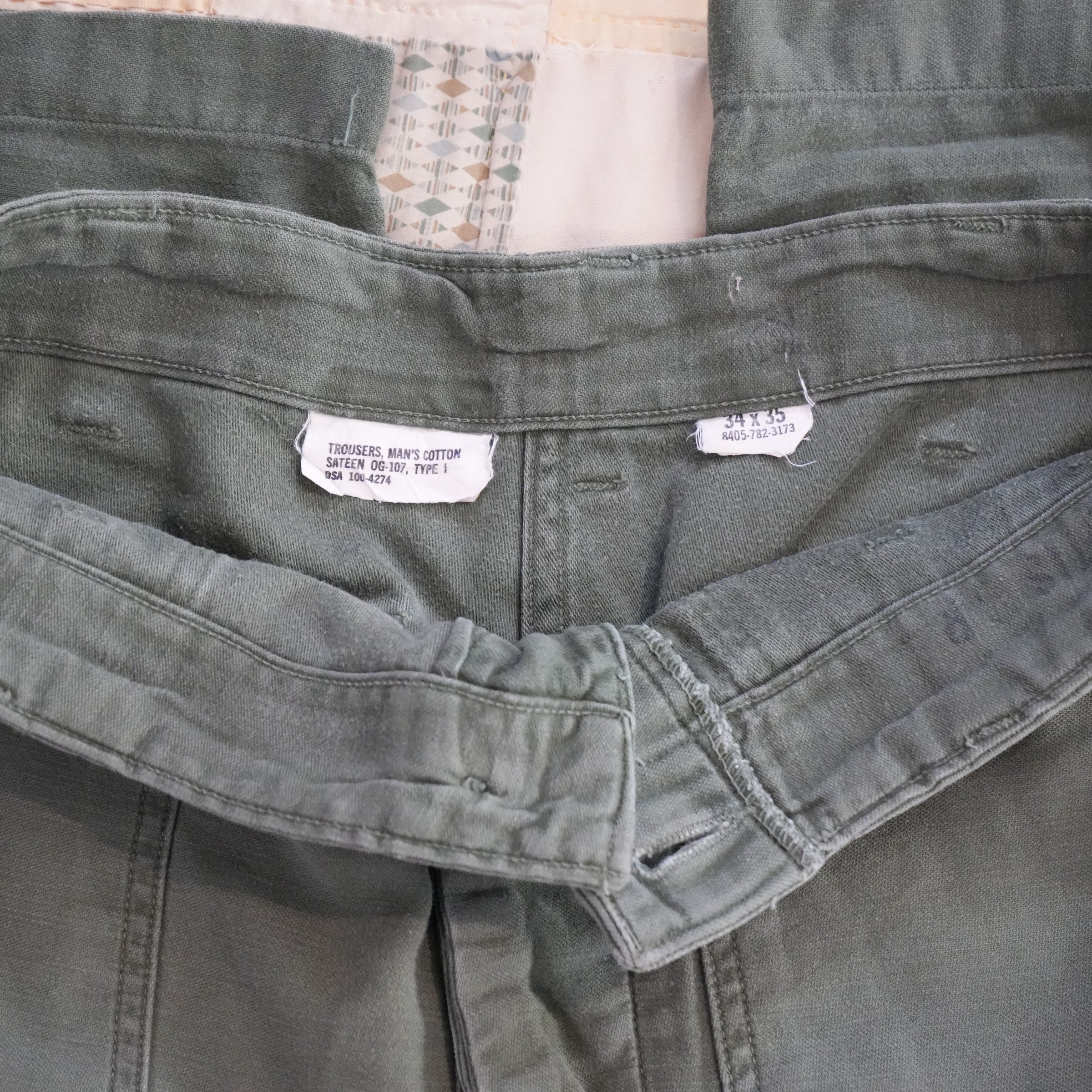 1960's Vietnam War OG-107 Fatigue Pants 32.5" x 32"