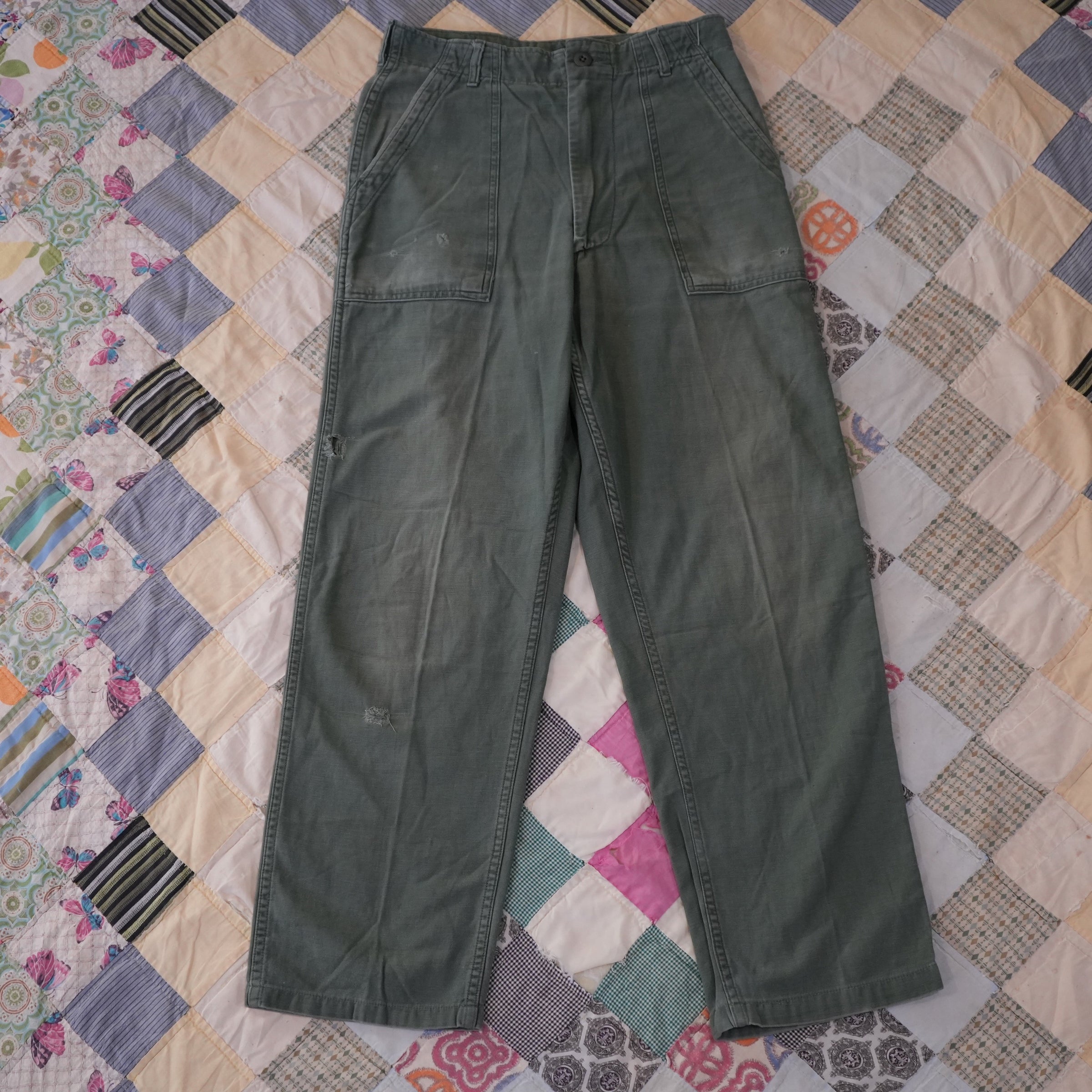 1960's Vietnam War OG-107 Fatigue Pants 30" x 29"