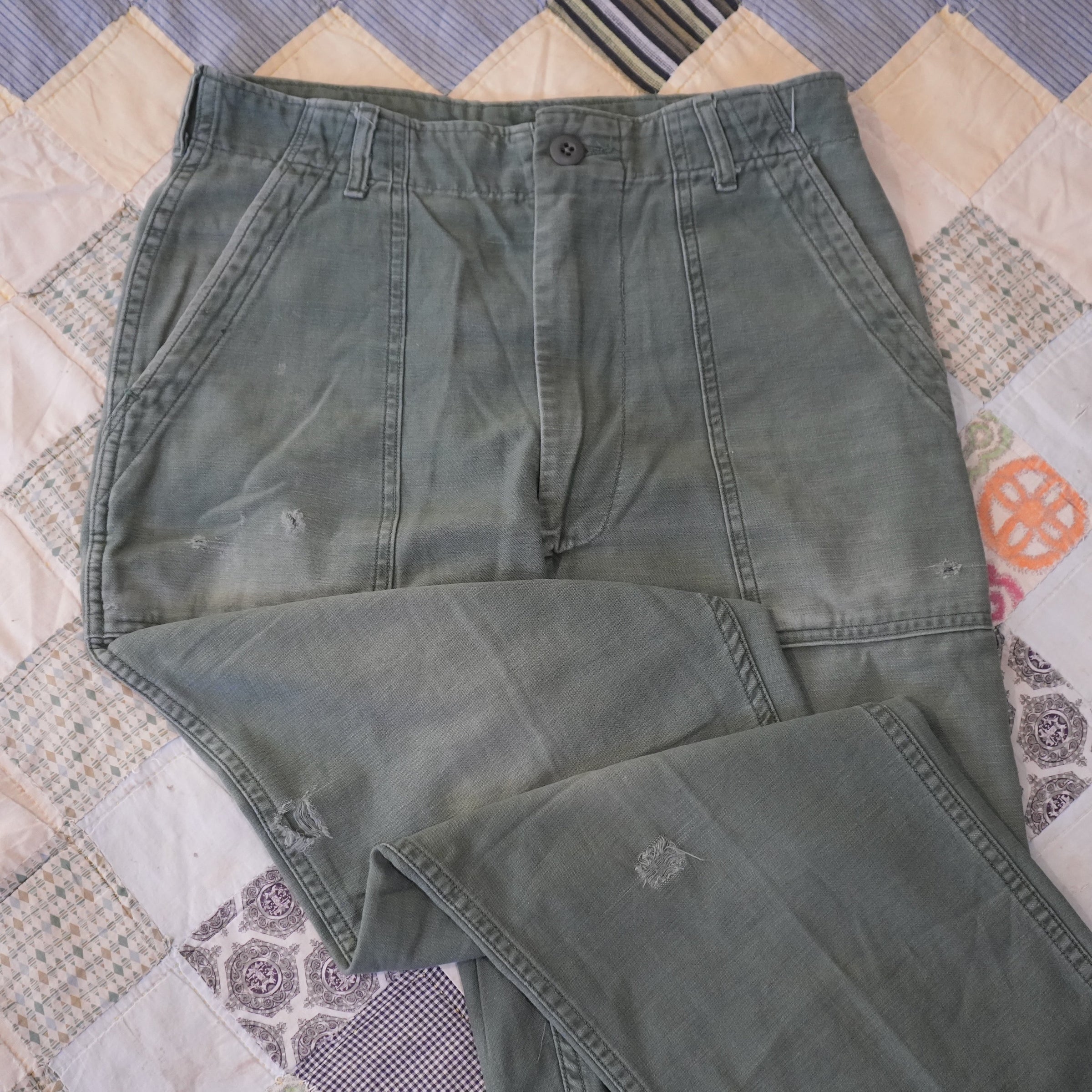 1960's Vietnam War OG-107 Fatigue Pants 30" x 29"