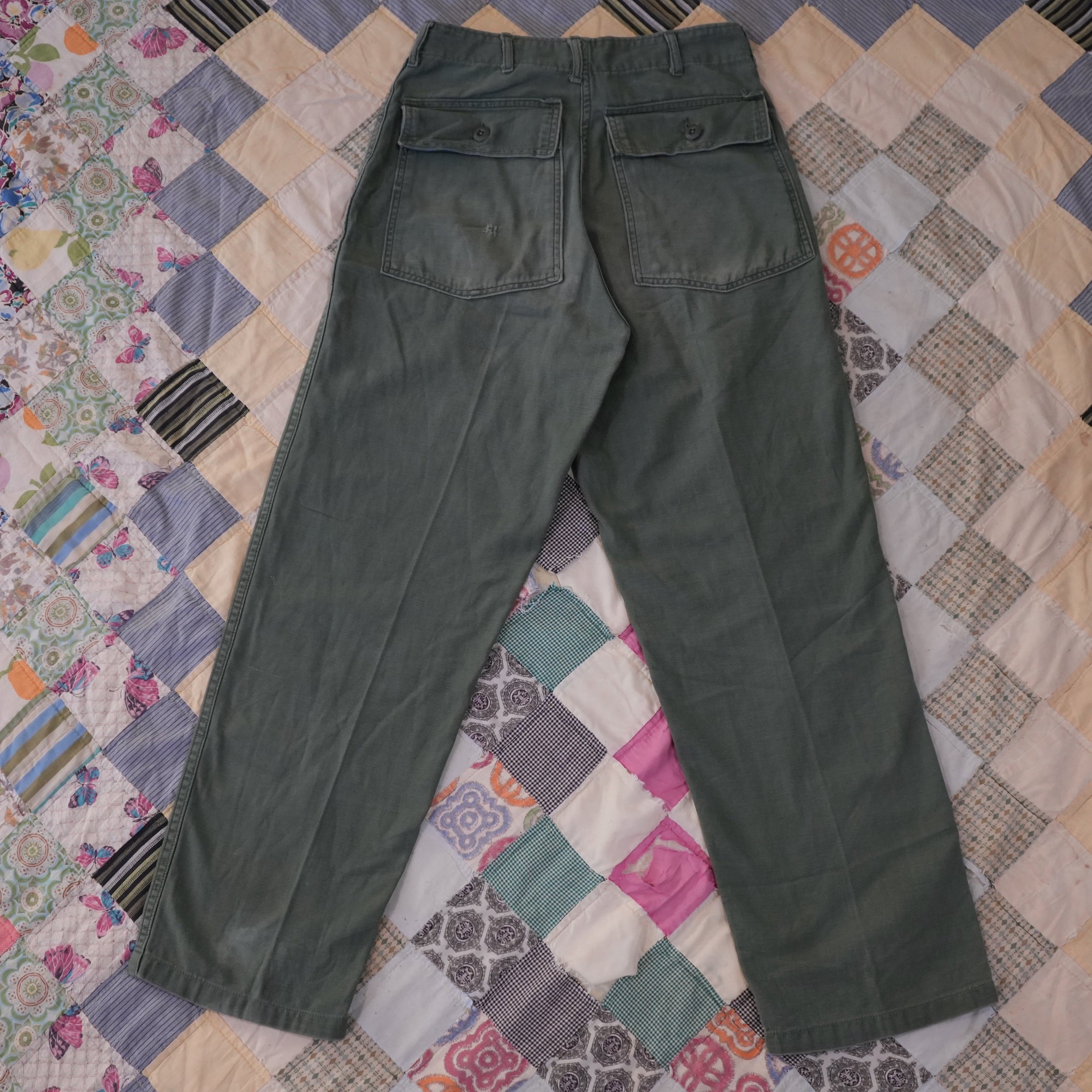 1960's Vietnam War OG-107 Fatigue Pants 30" x 29"