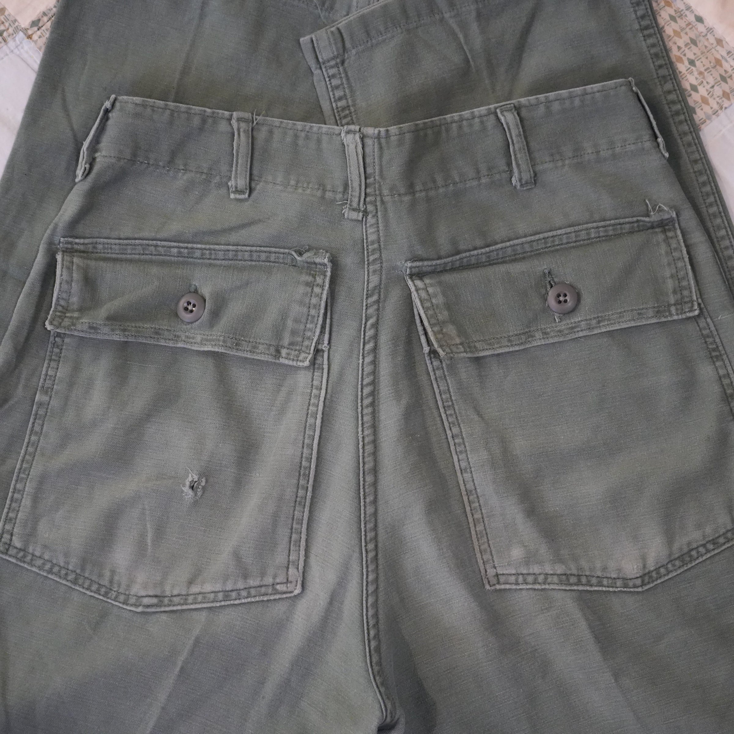 1960's Vietnam War OG-107 Fatigue Pants 30" x 29"