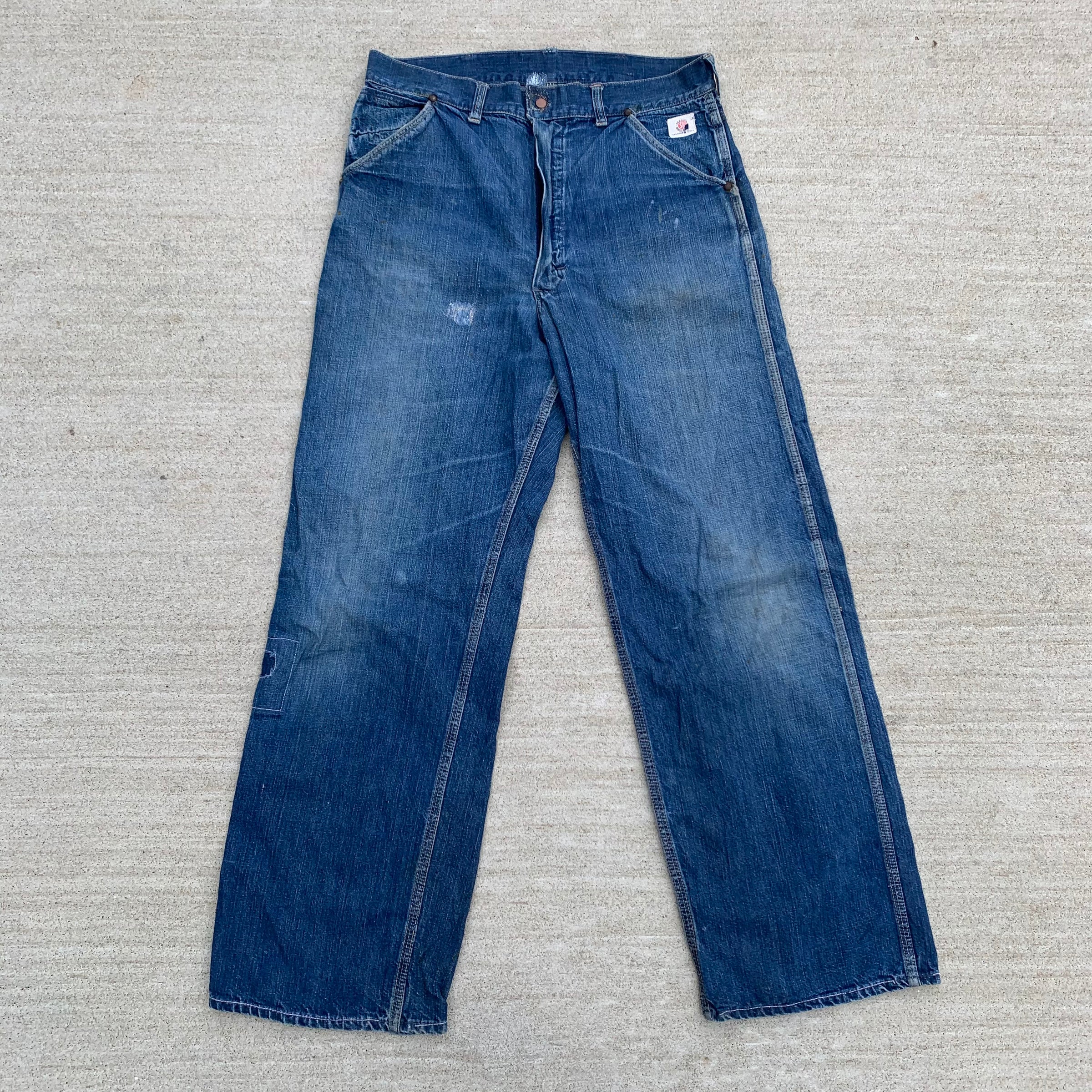 1950's Strong Reliable Denim Carpenter Jeans 32" x 30"