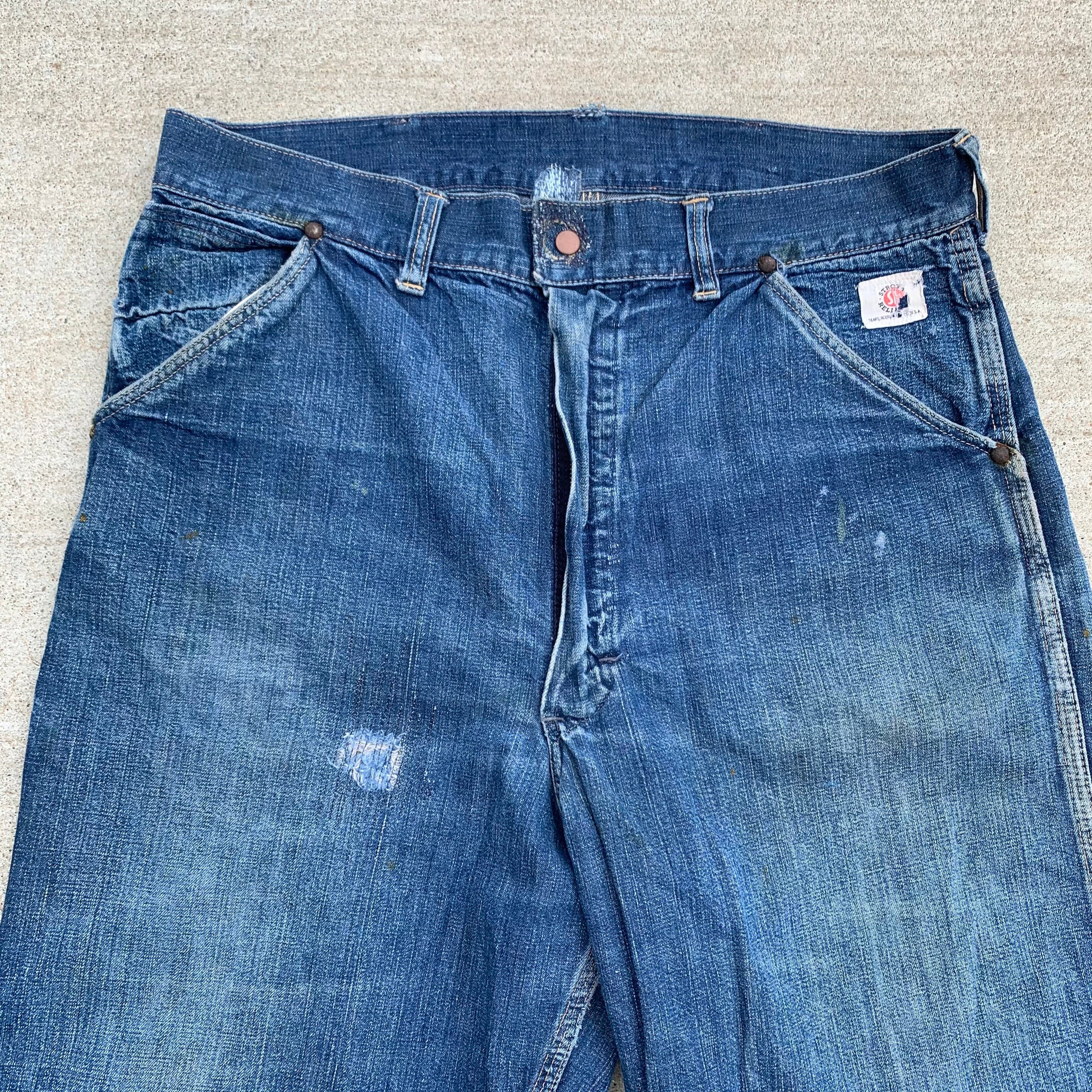 1950's Strong Reliable Denim Carpenter Jeans 32" x 30"