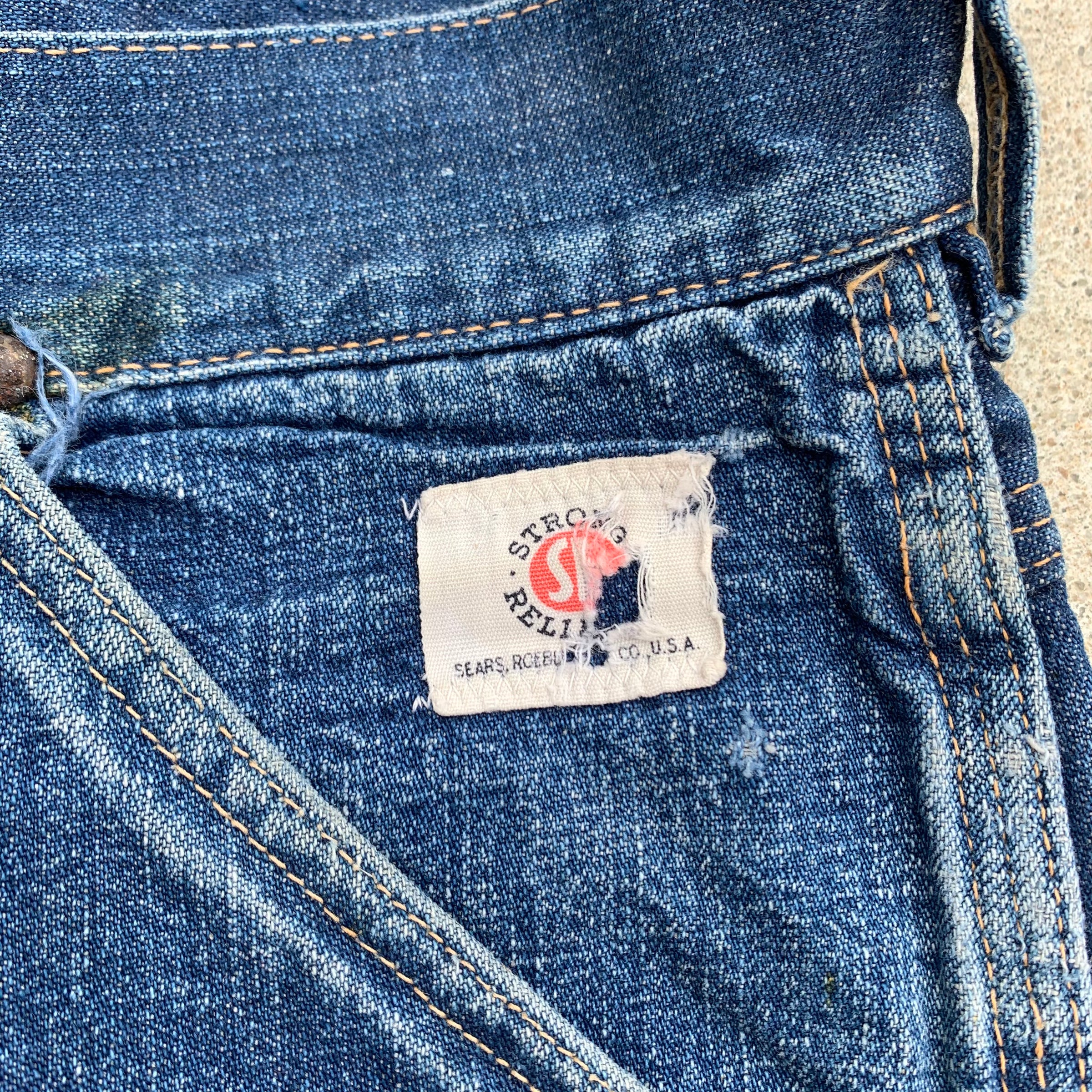 1950's Strong Reliable Denim Carpenter Jeans 32" x 30"