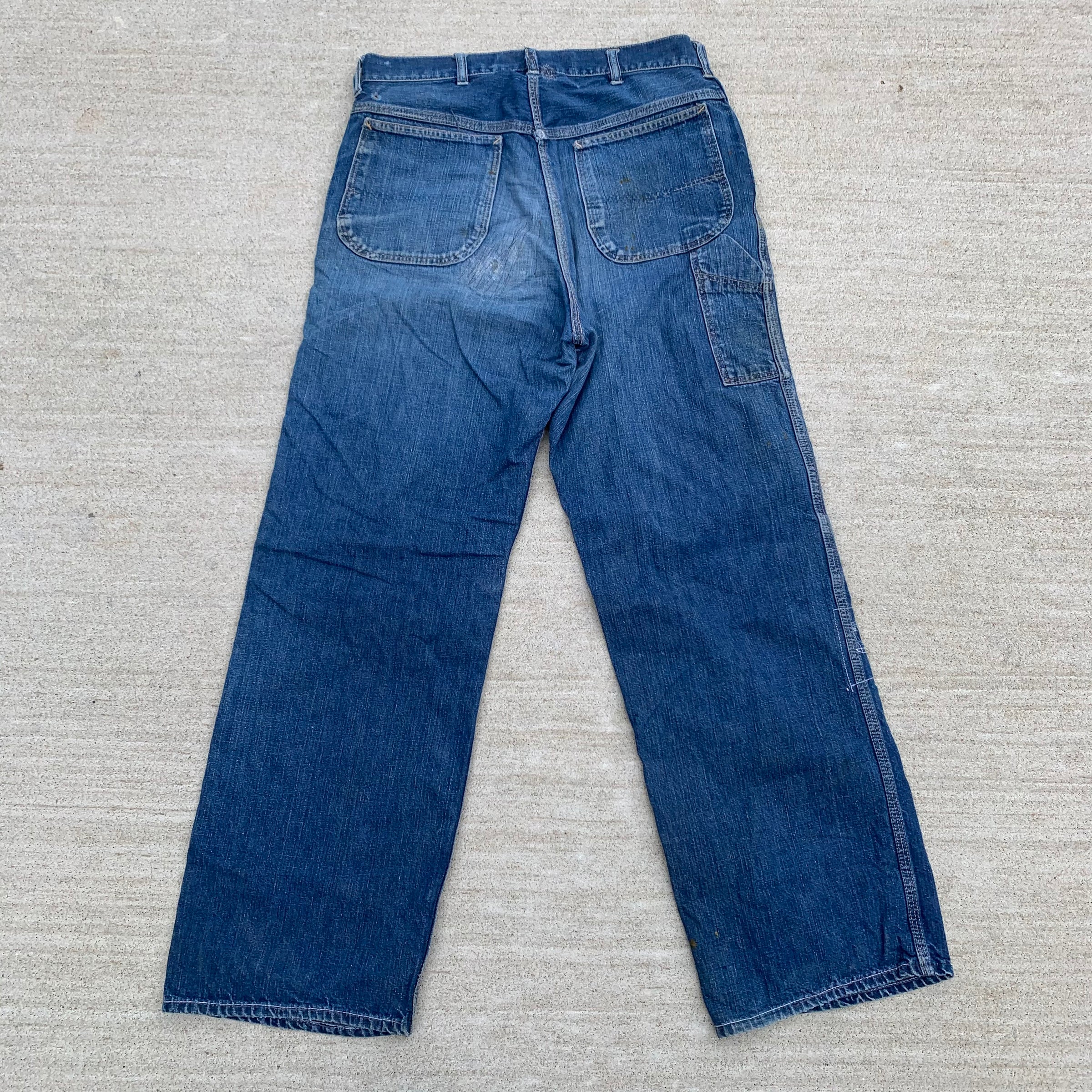 1950's Strong Reliable Denim Carpenter Jeans 32" x 30"
