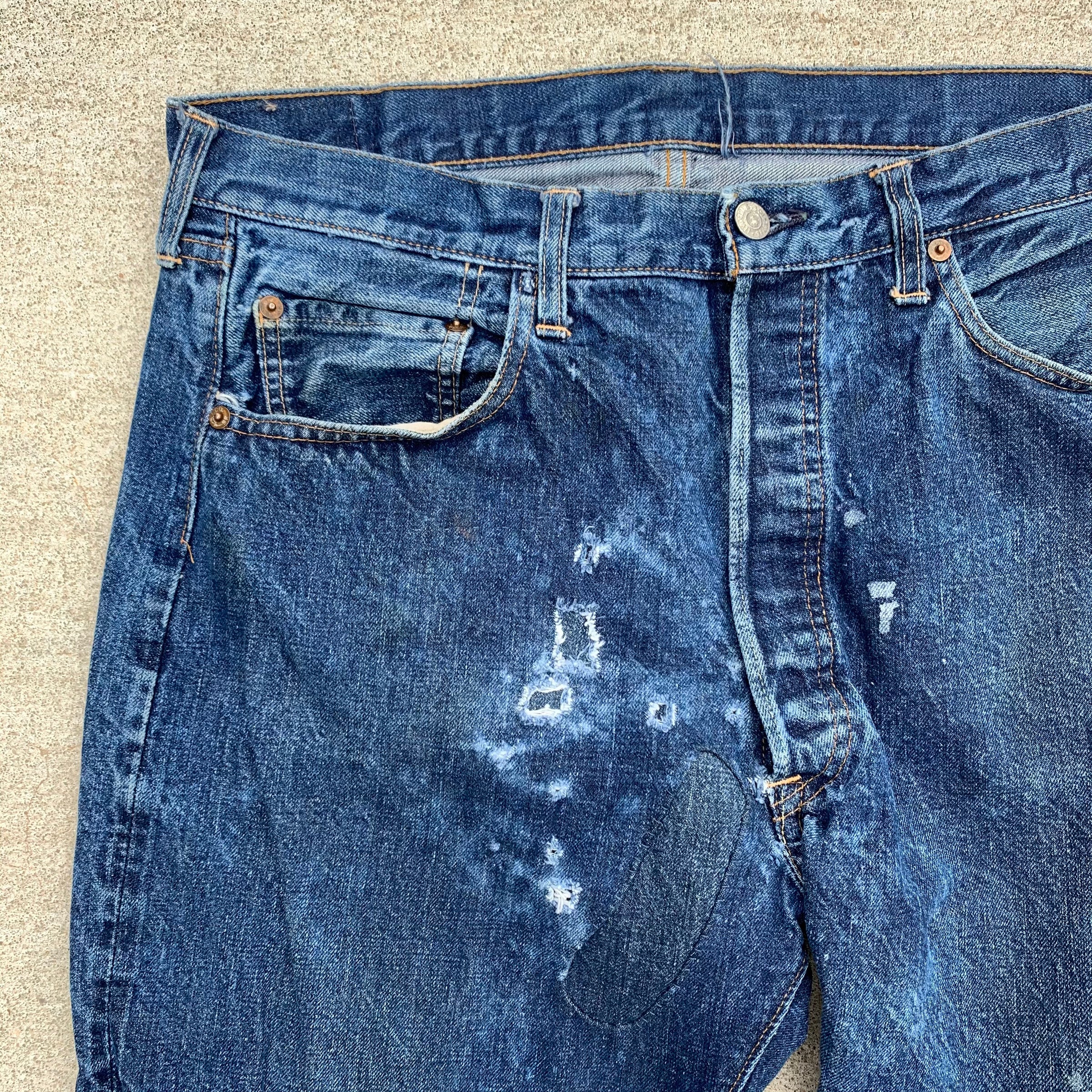 Late 1960's Big E Levi's 501 Selvedge Redline Denim Jeans 34" x 28"
