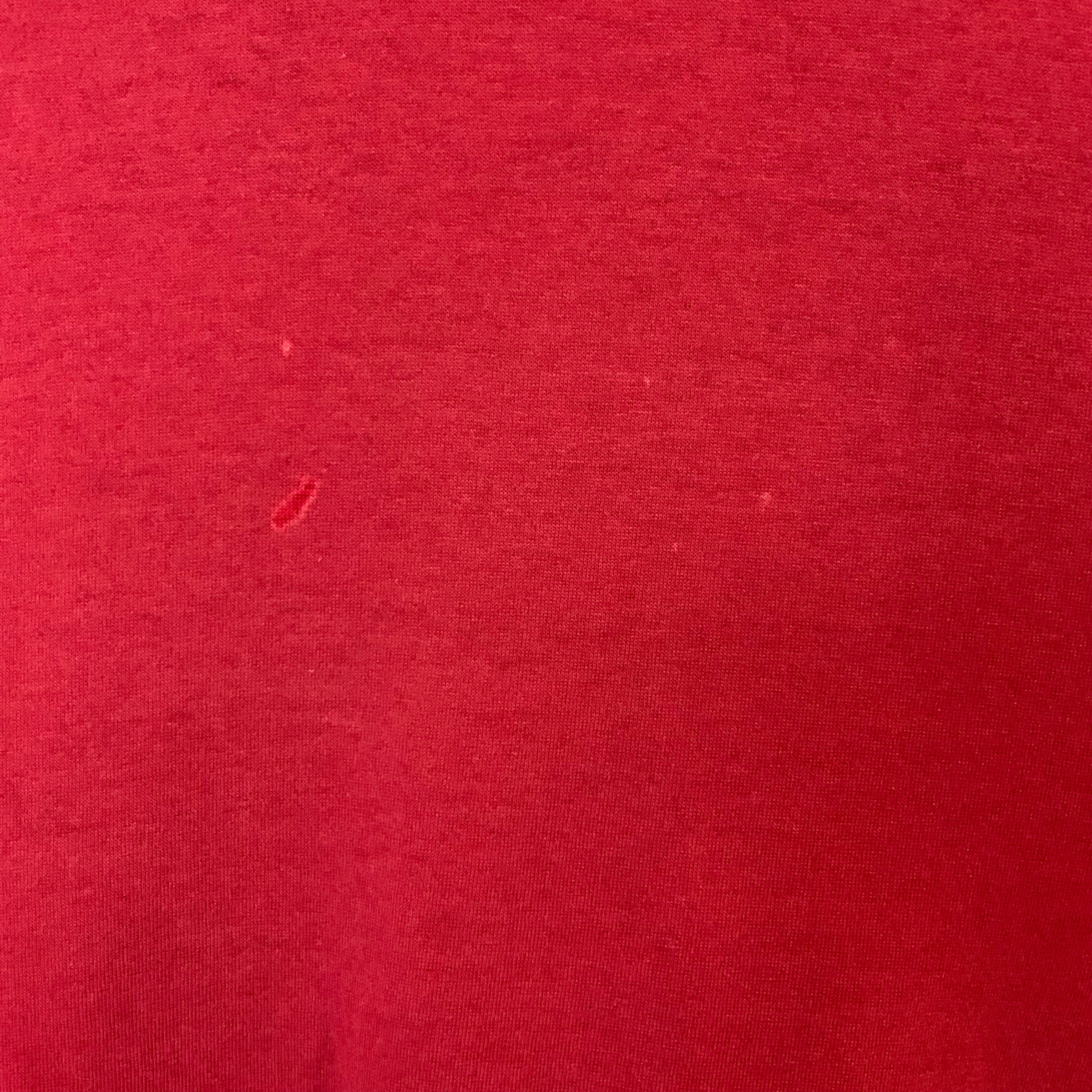 1980's Burgundy Russell Blank T-Shirt 2XL