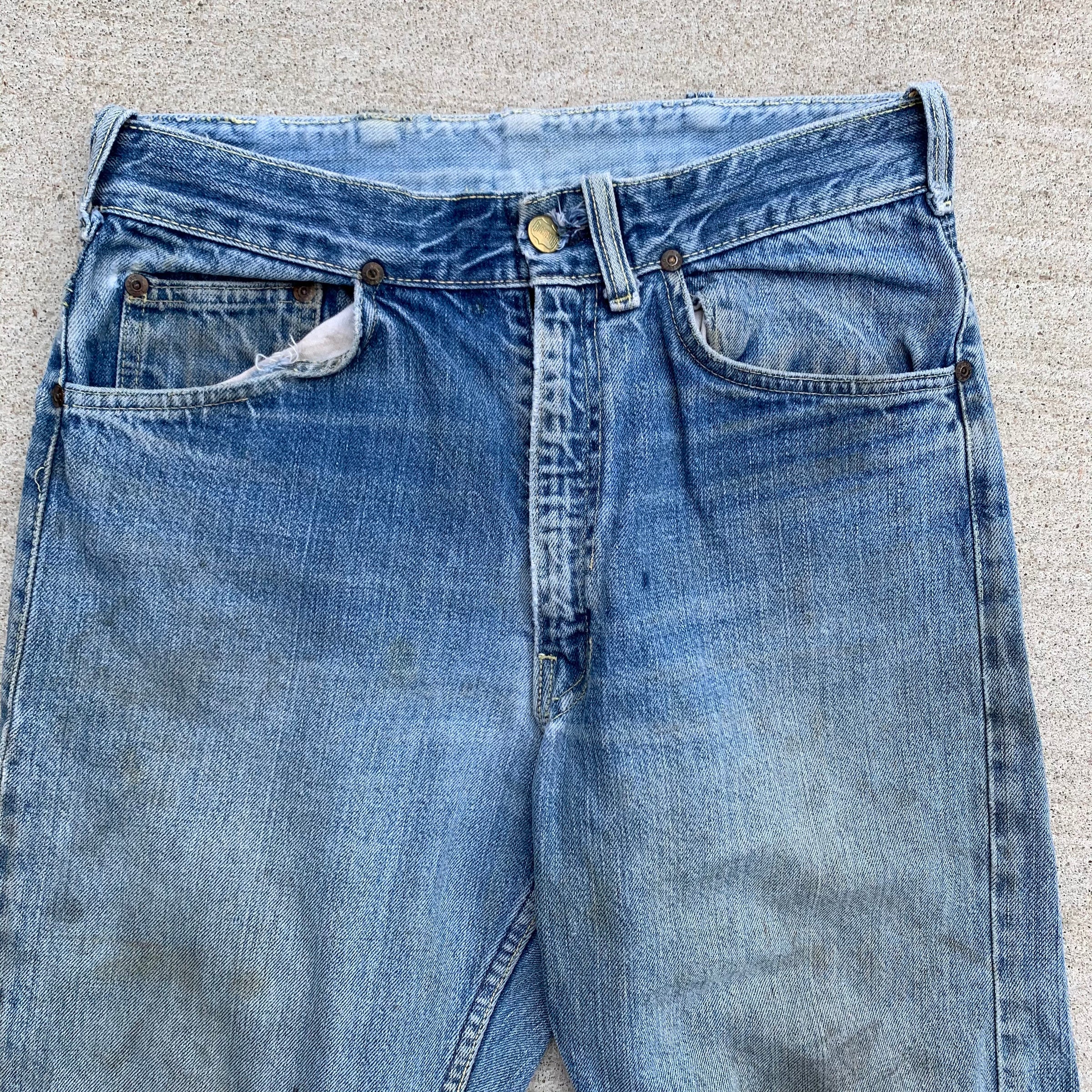 1960's Buckaroo by Big Smith Light Wash Straight Leg Denim Jeans 28.5" x 30"