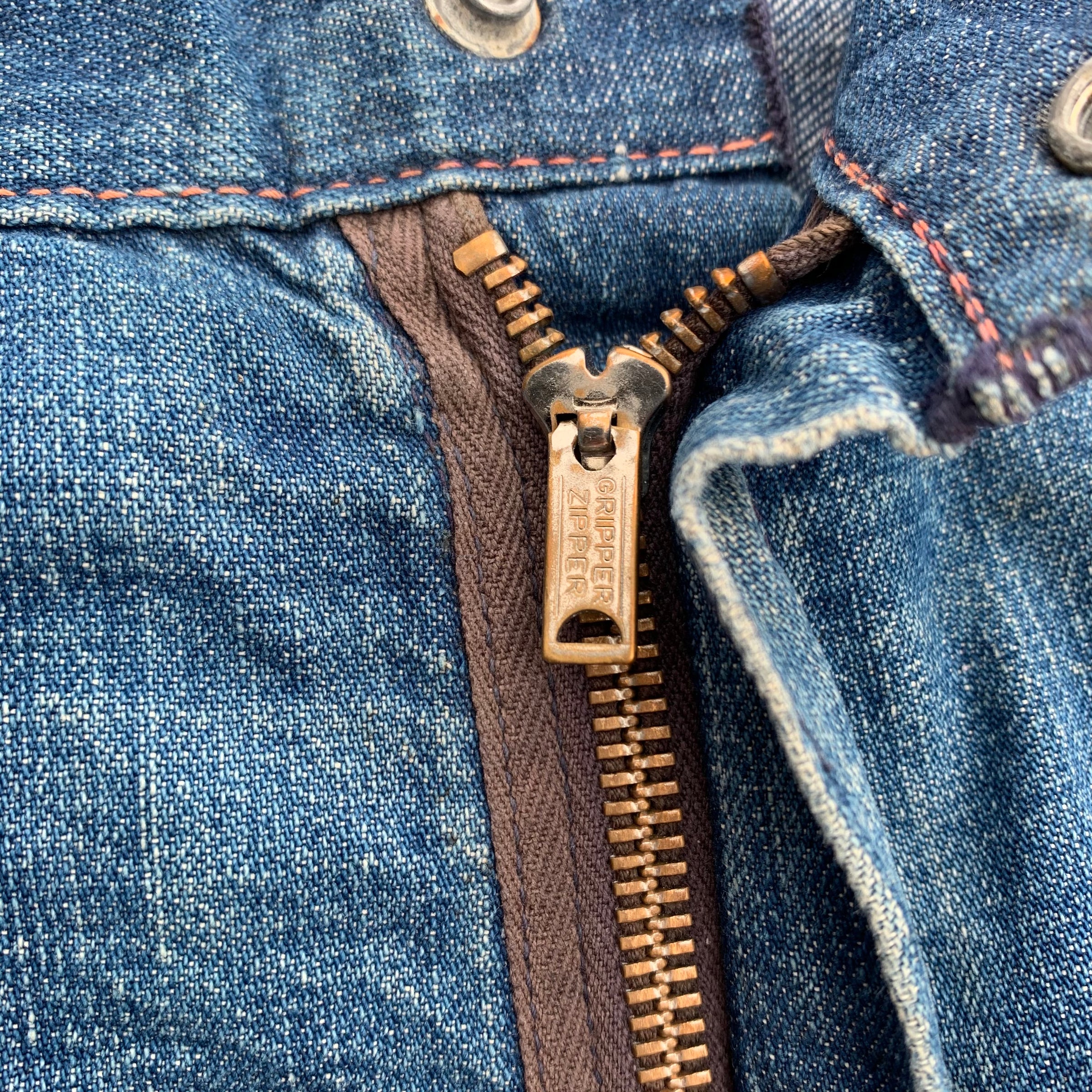 1940's Sun Faded Pioneer Brand Denim Carpenter Jeans 39.5" x 28.25"