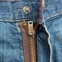 1940's Sun Faded Pioneer Brand Denim Carpenter Jeans 39.5" x 28.25"