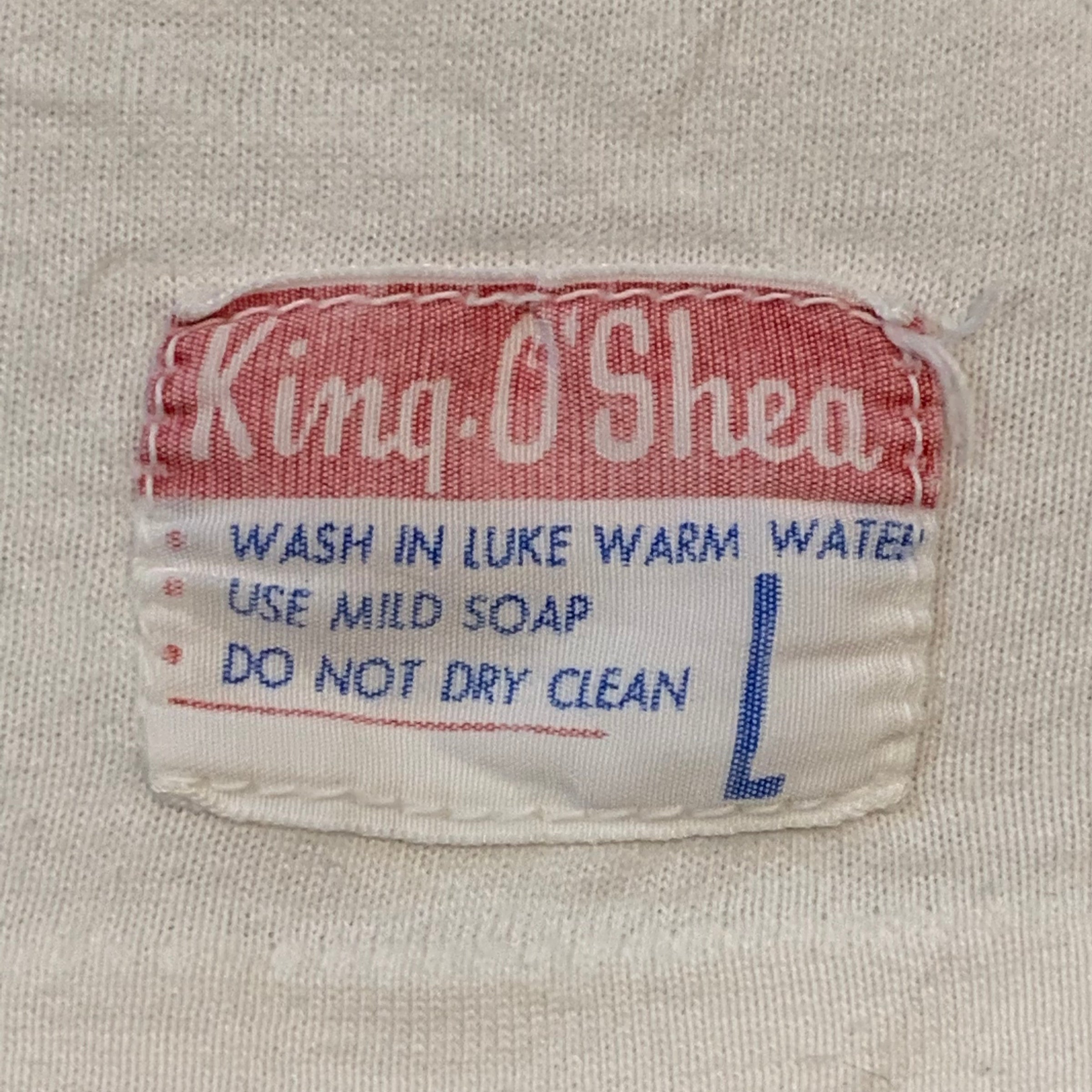 1960's White Numbered King O'Shea Durene Jersey Large
