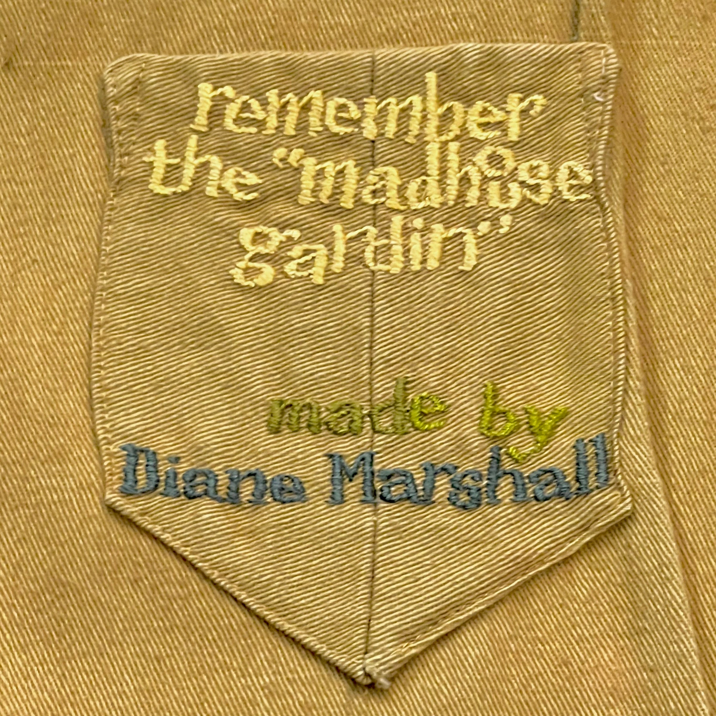 1960's/1970's Homemade Hippy Suede Leather Vest with Embroidered Hidden Pocket Medium