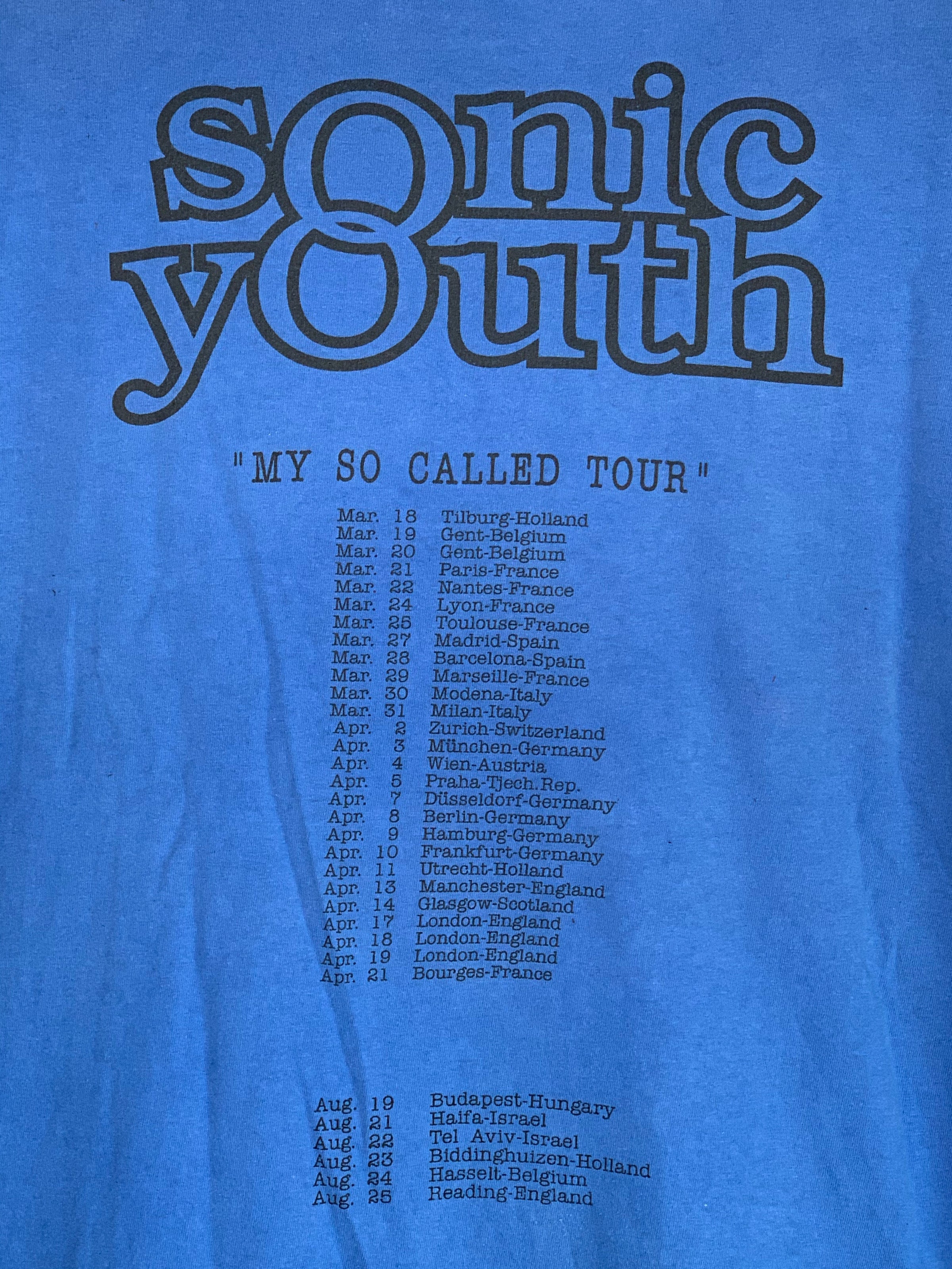 1996 Sonic Youth "Washing Machine" European Tour T-Shirt