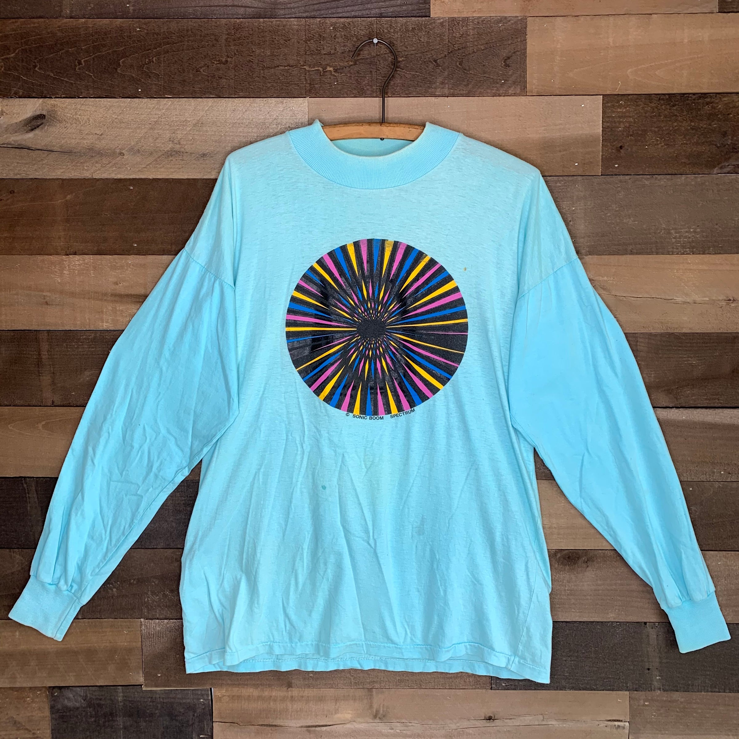 1989/1990 Sonic Boom "Spectrum" Album Mock Neck Longsleeve T-Shirt Large