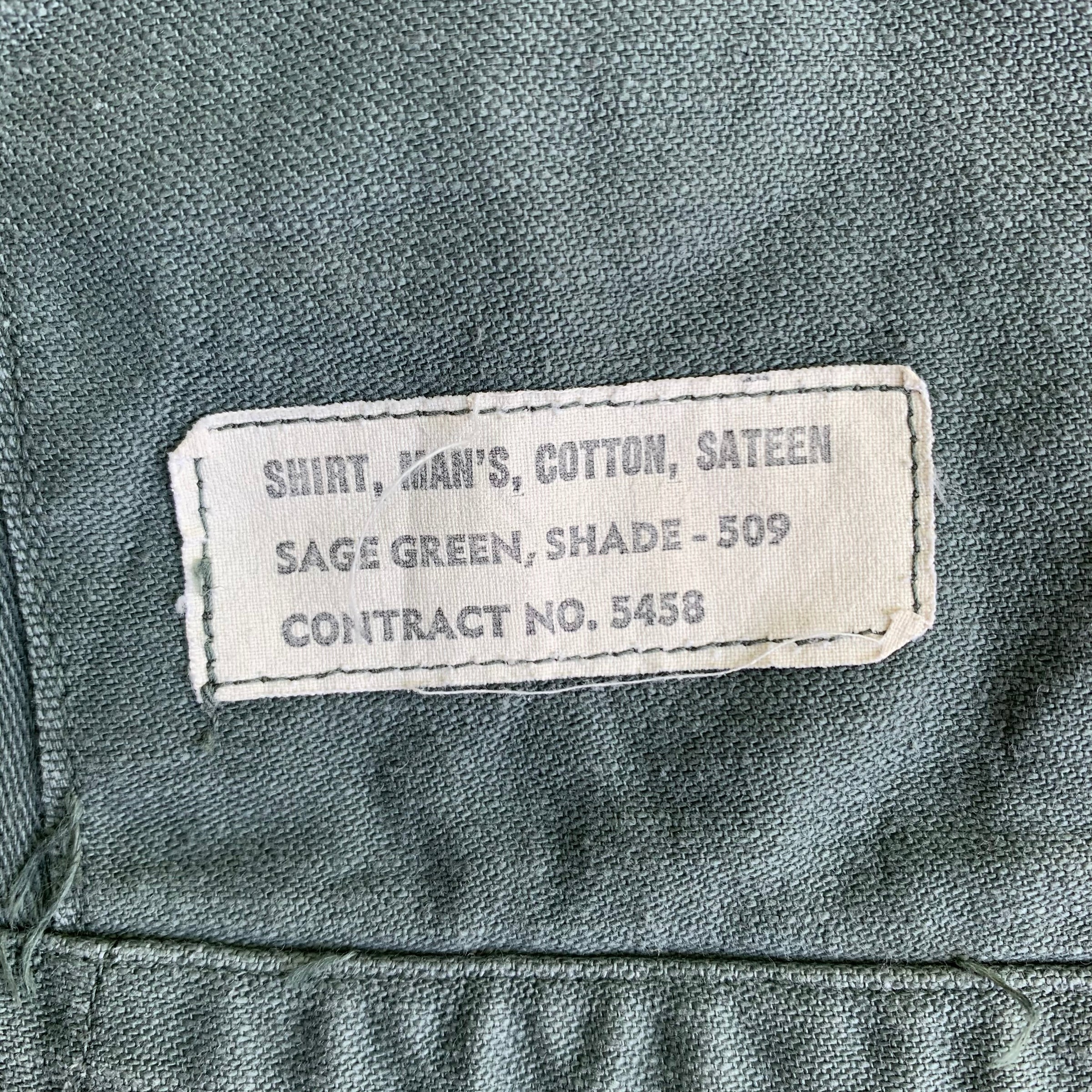 1950's/1960's First Pattern Sage Green 507 Fatigue Shirt