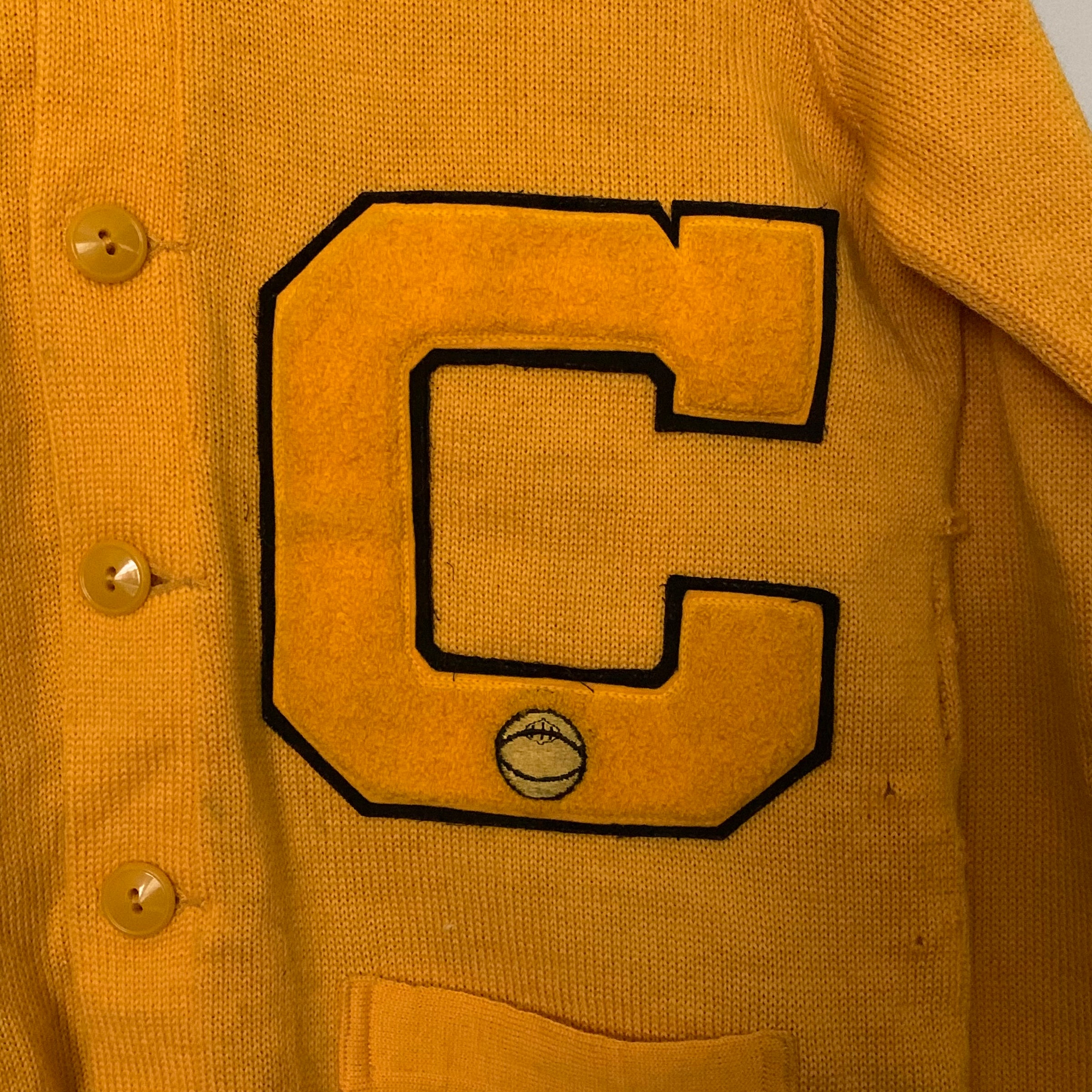 1950’s Sunflower Varsity Letterman Cardigan Sweater Medium