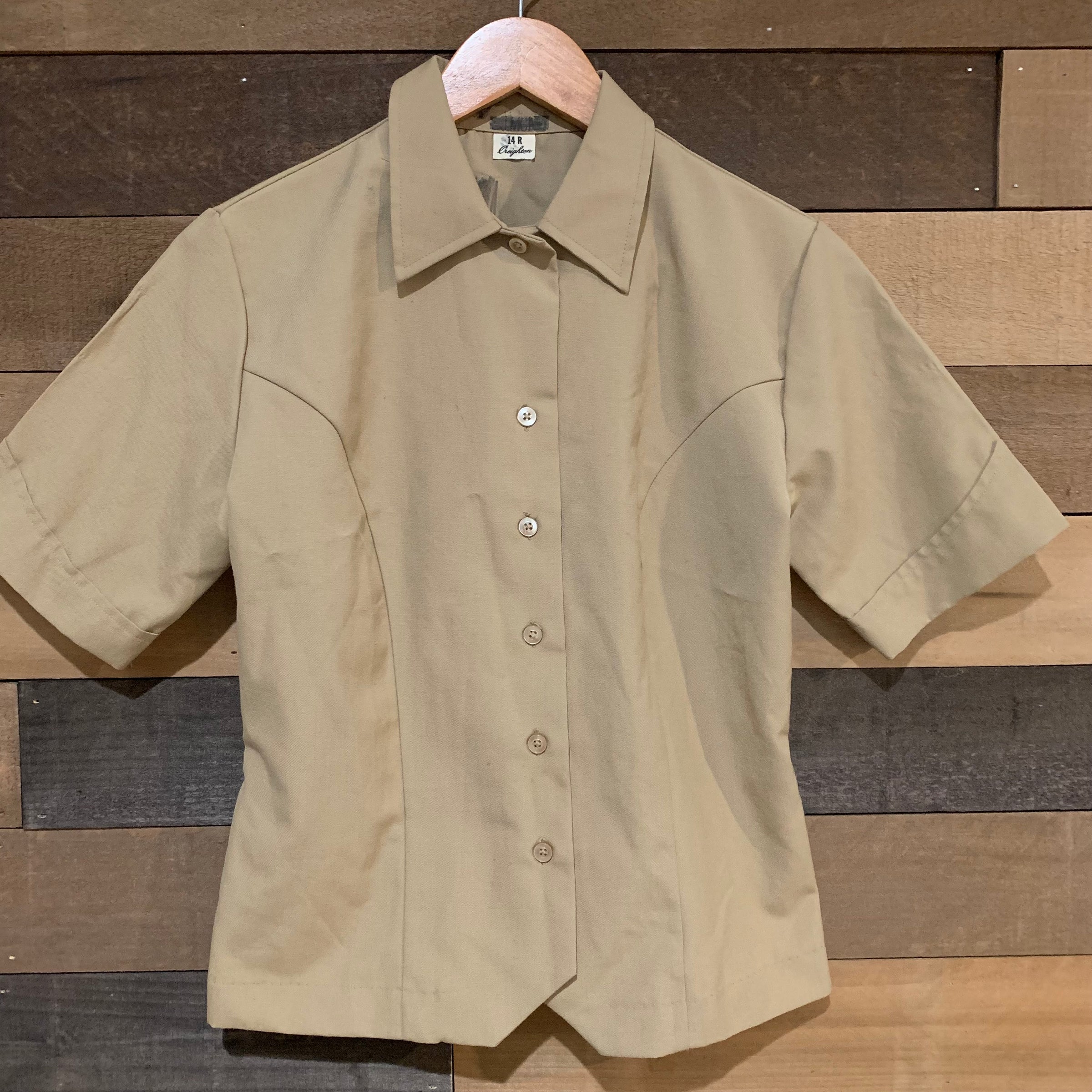 1940’s WWII Khaki WAC Women’s Army Corps Dress Shirt