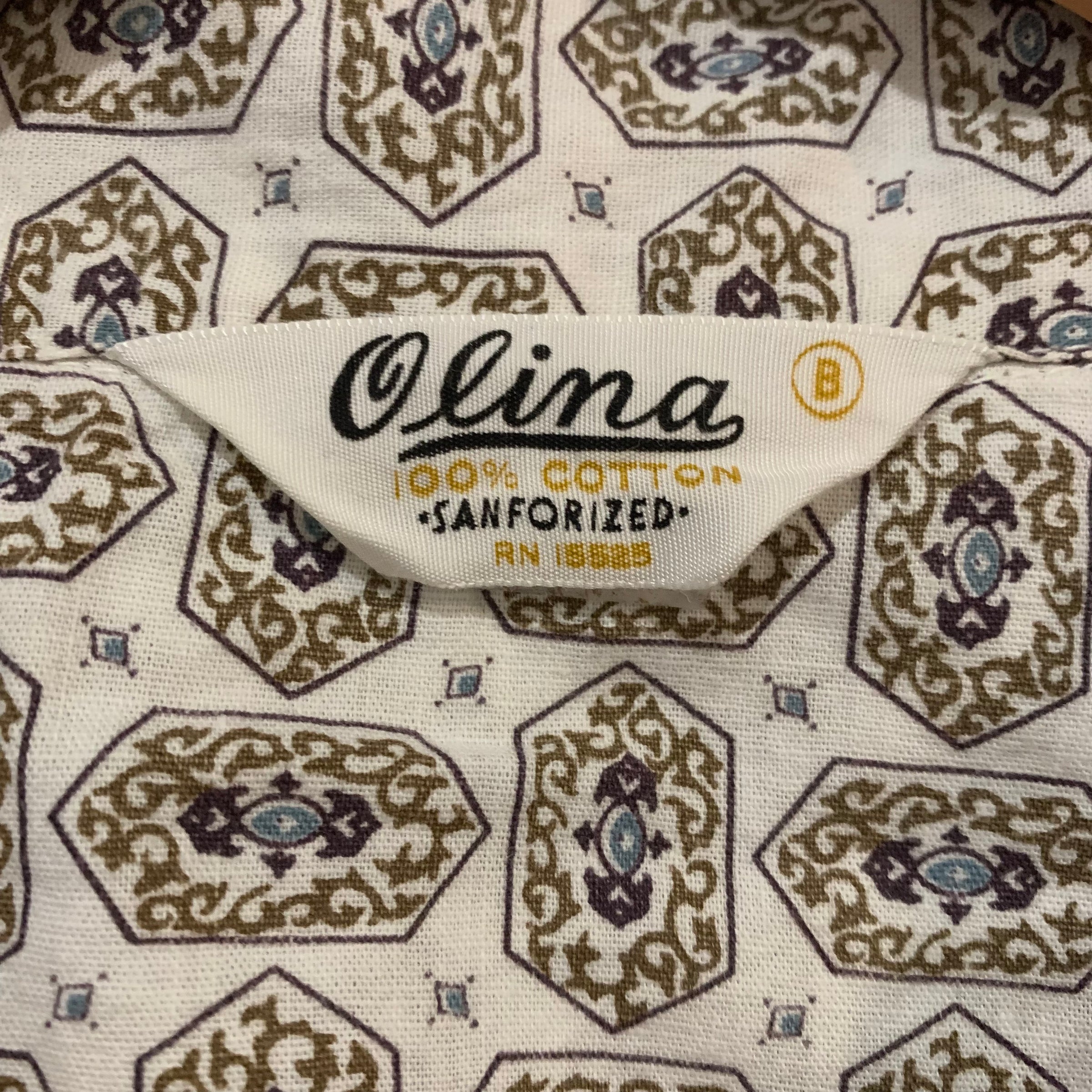 1950’s Patterned Short Sleeve Camp Collar Shirt