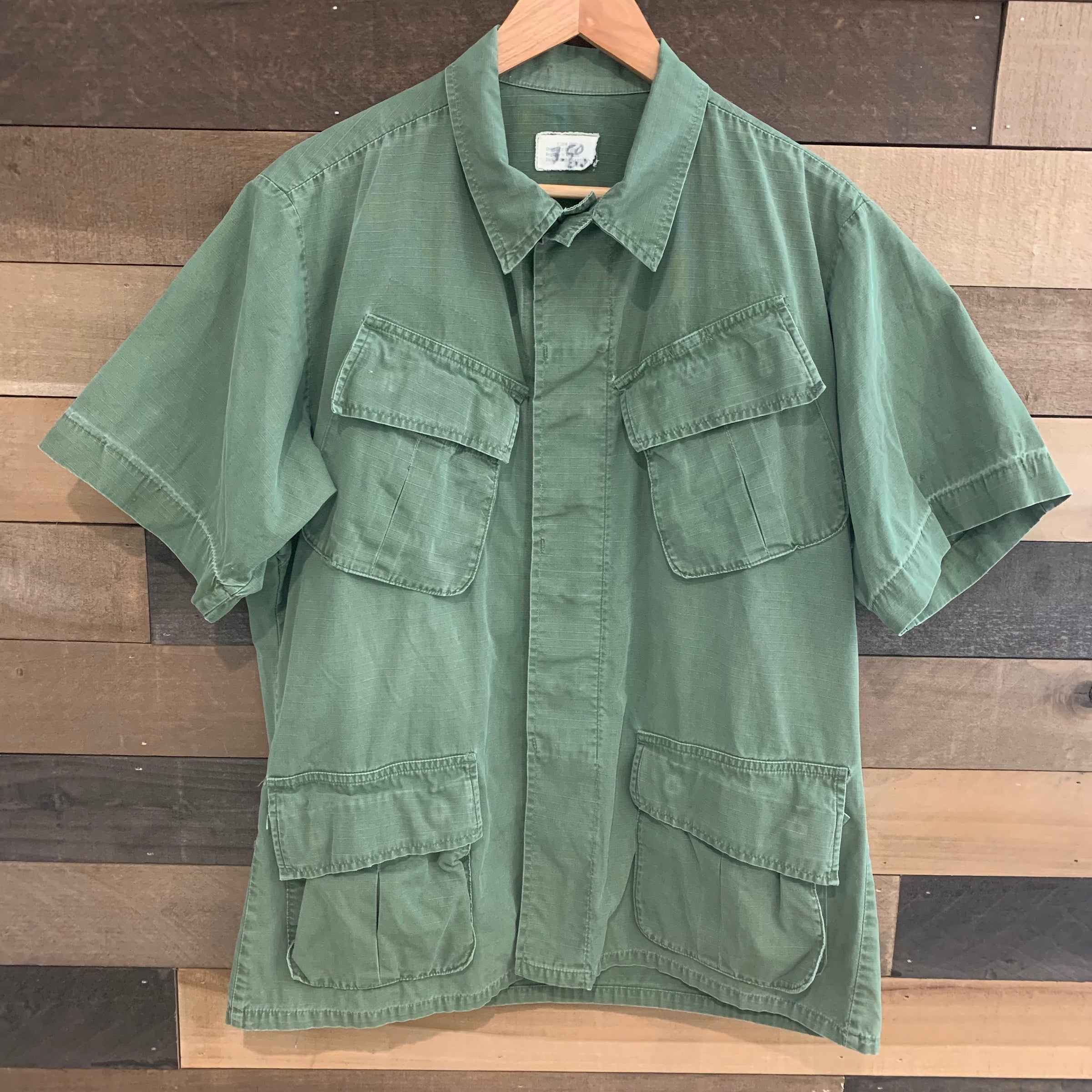 1960's Vietnam War Short Sleeve Ripstop Jungle Jacket Medium Short