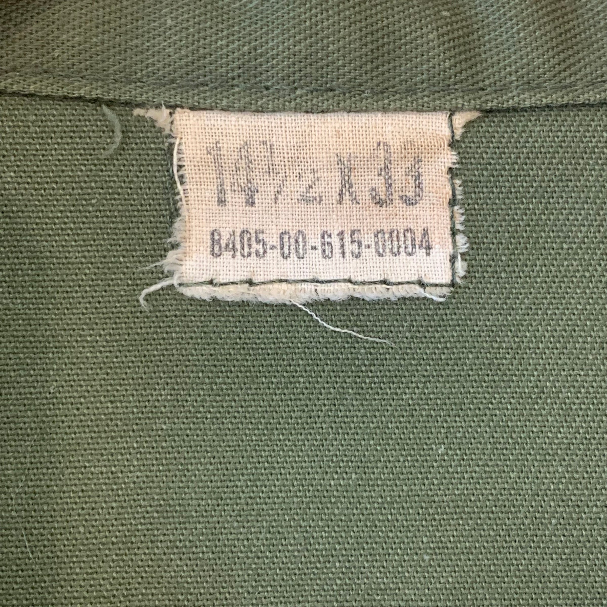 1960's/1970's Vietnam War Era Third Pattern OG-107 Fatigue Shirt Small