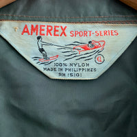 1960's Forest Green Amerex Nylon Jacket With Misaligned Pockets XL