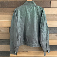 1960's Forest Green Amerex Nylon Jacket With Misaligned Pockets XL