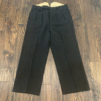 1890’s-1900’s Black and Grey Pinstriped Trousers 34" Waist