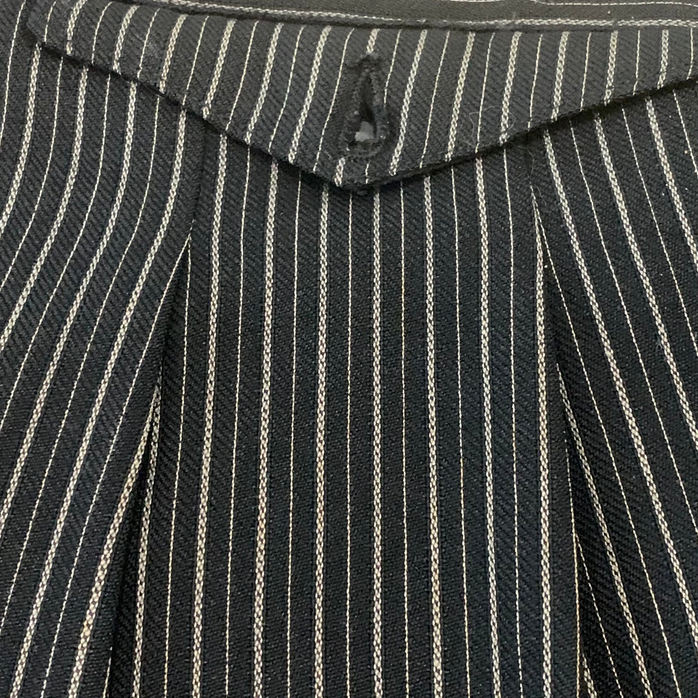 1890’s-1900’s Black and Grey Pinstriped Trousers 34" Waist
