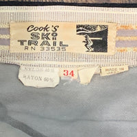 1950’s Cook's Ski Trail Japanese Made Nylon/Rayon Blend Ski Pants 32" Waist