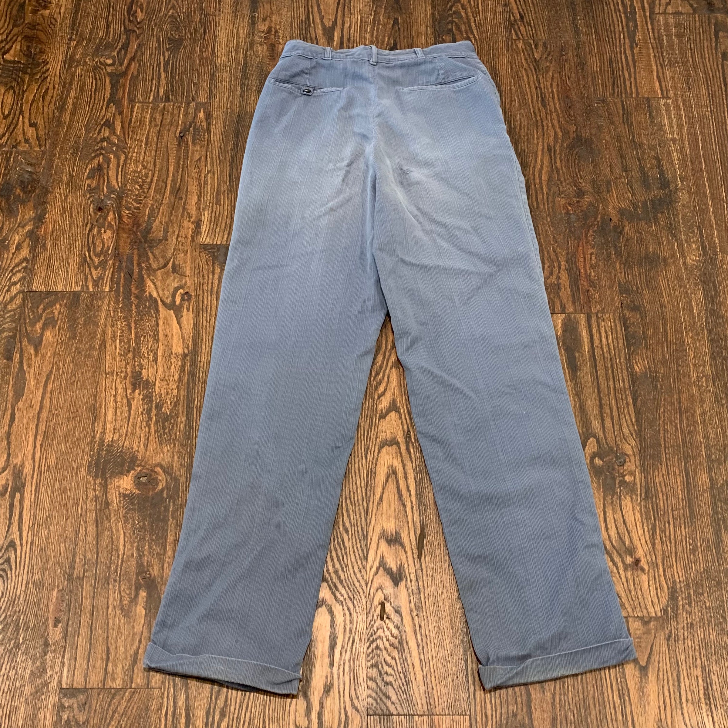 1950's/1960’s Blue Cord-Like Textured Cotton Pants 26" Waist