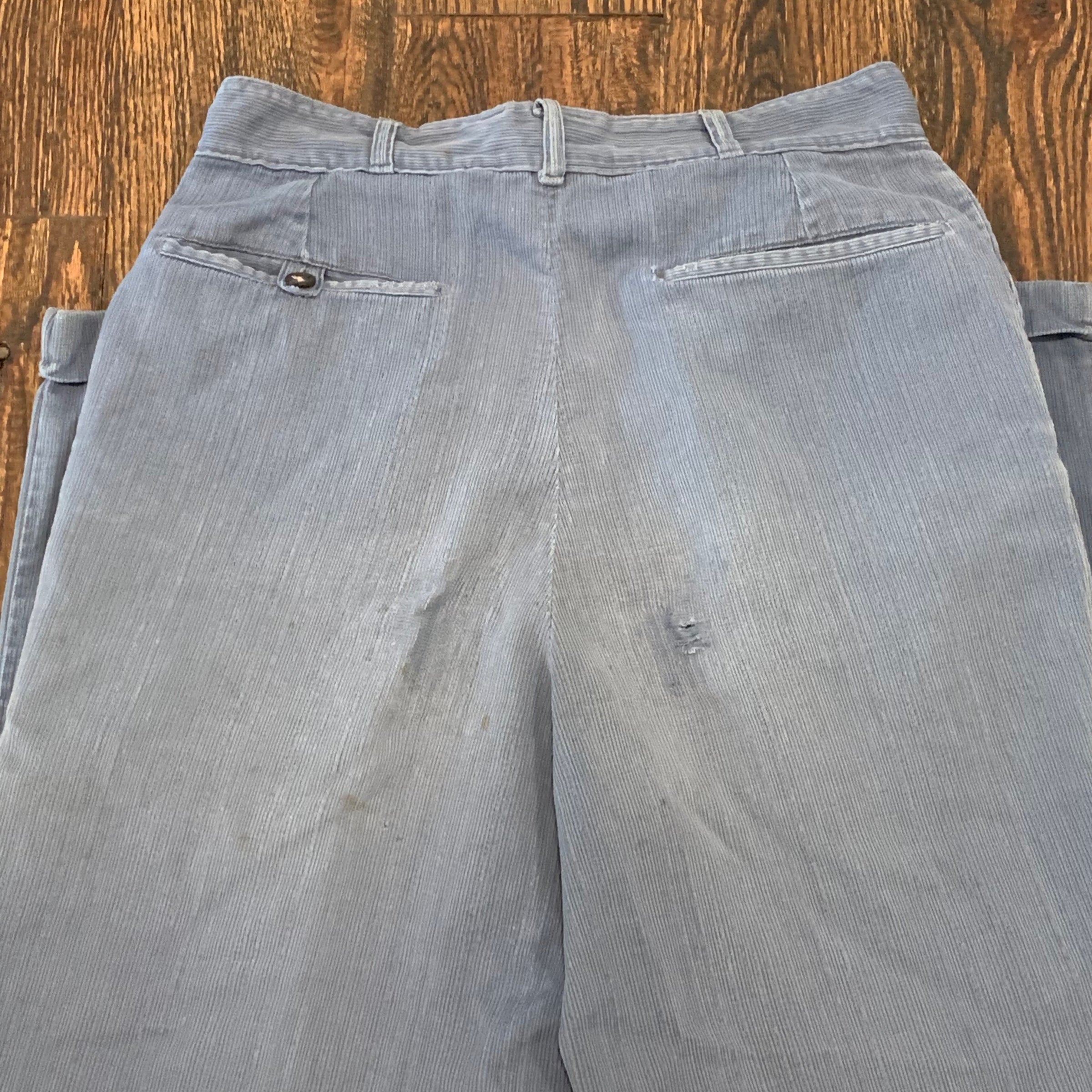 1950's/1960’s Blue Cord-Like Textured Cotton Pants 26" Waist