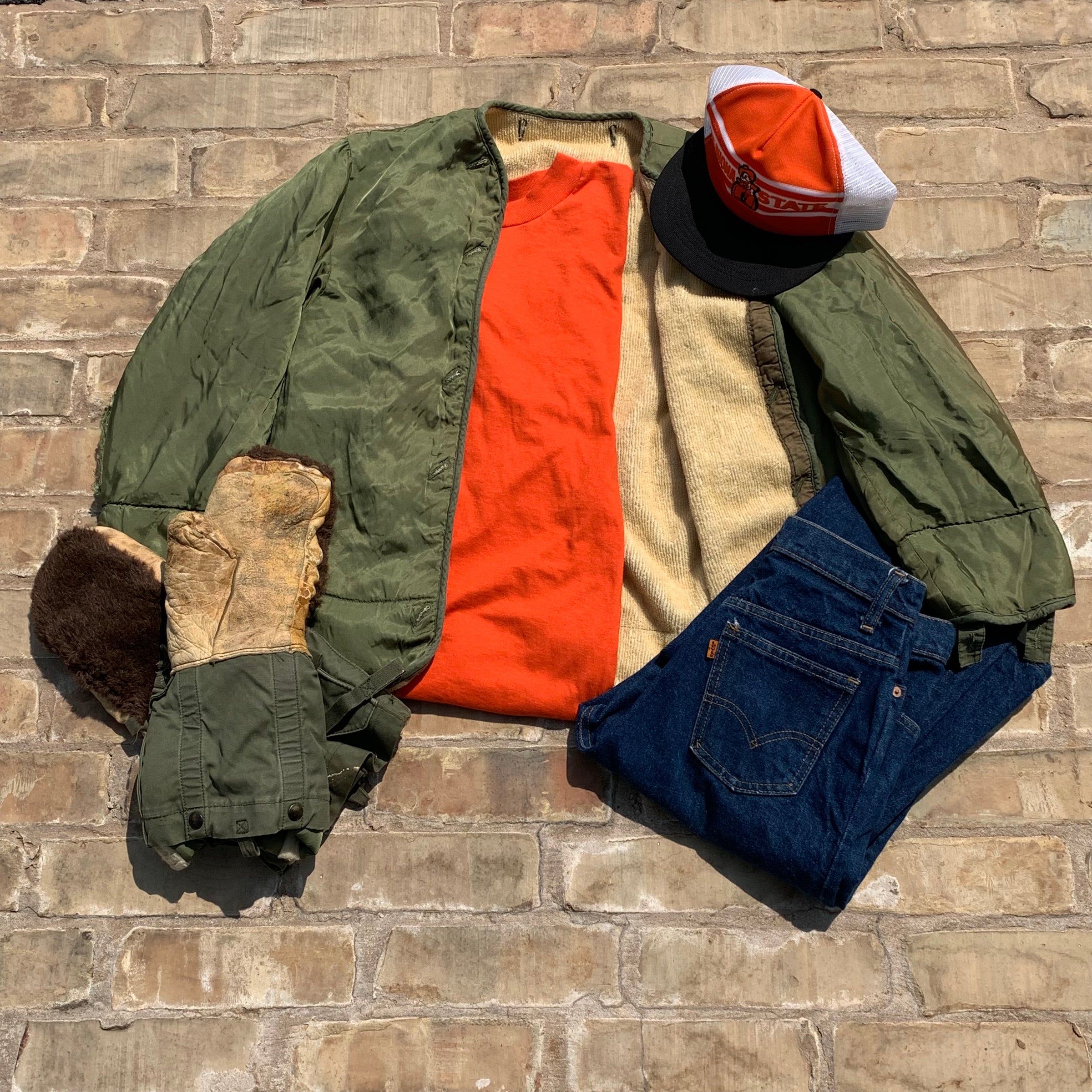 1950's Sun Faded M-1951 Field Jacket Liner Medium