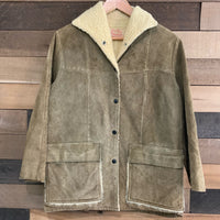 1960's Jo-o-Kay Suede Leather Shearling Lined Western Jacket Medium