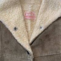 1960's Jo-o-Kay Suede Leather Shearling Lined Western Jacket Medium
