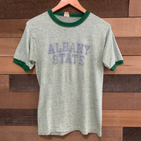 1960's Albany State Heather Green Ringer T-Shirt S/M