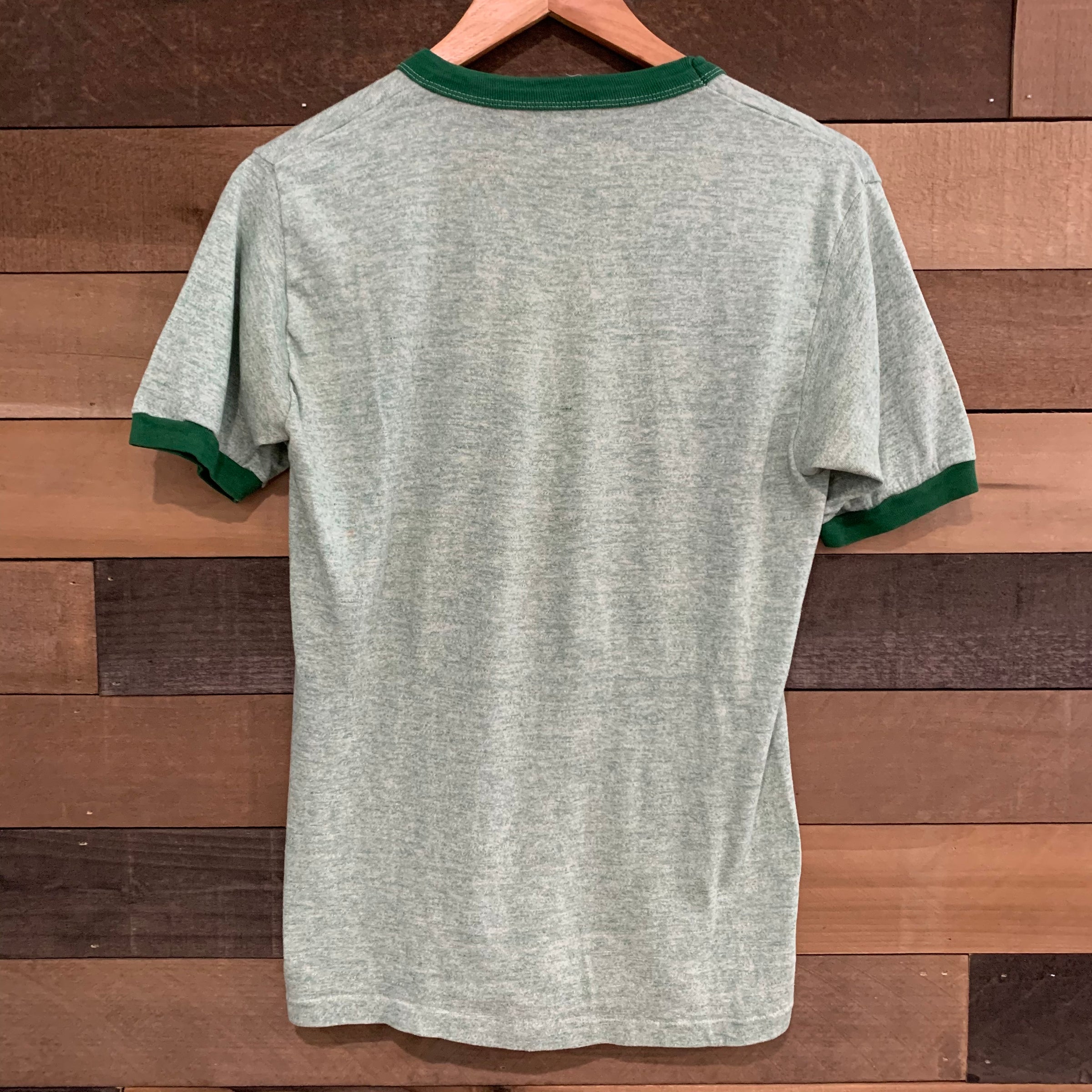 1960's Albany State Heather Green Ringer T-Shirt S/M