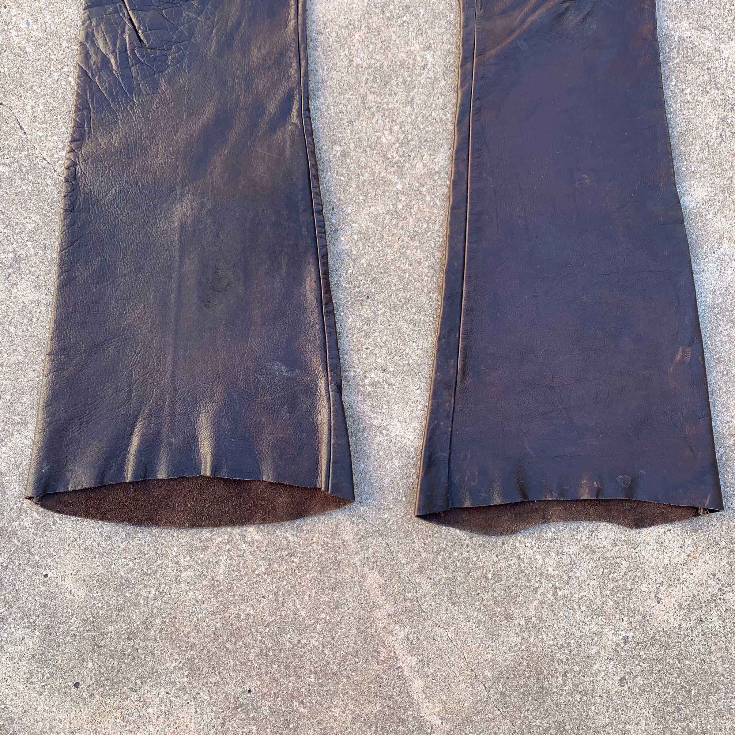 1960’s Santa Fe Leather Co Flares 31” x 32.5”