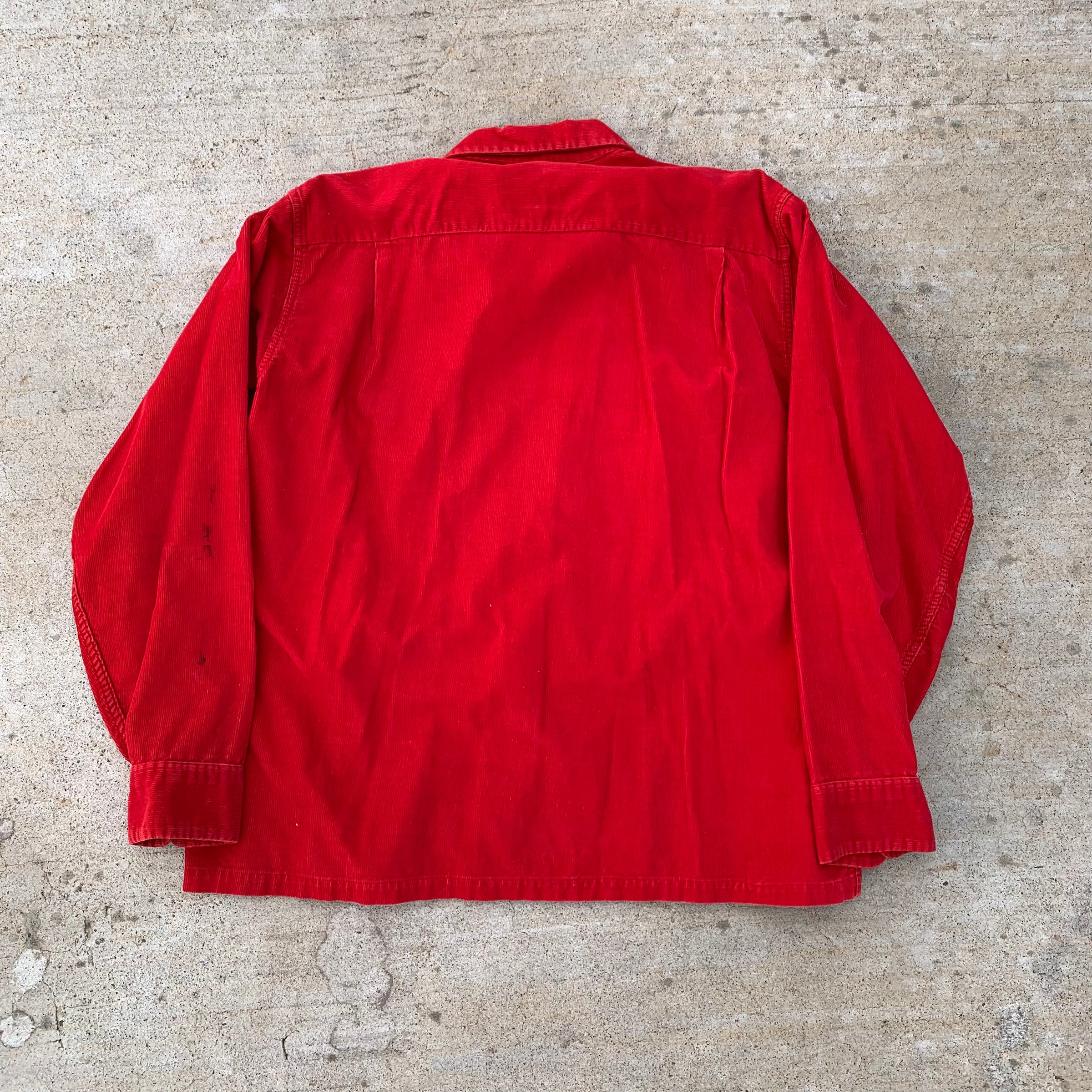 1950’s/60’s Pilgrim Red Corduroy Loop Collar Shirt Large